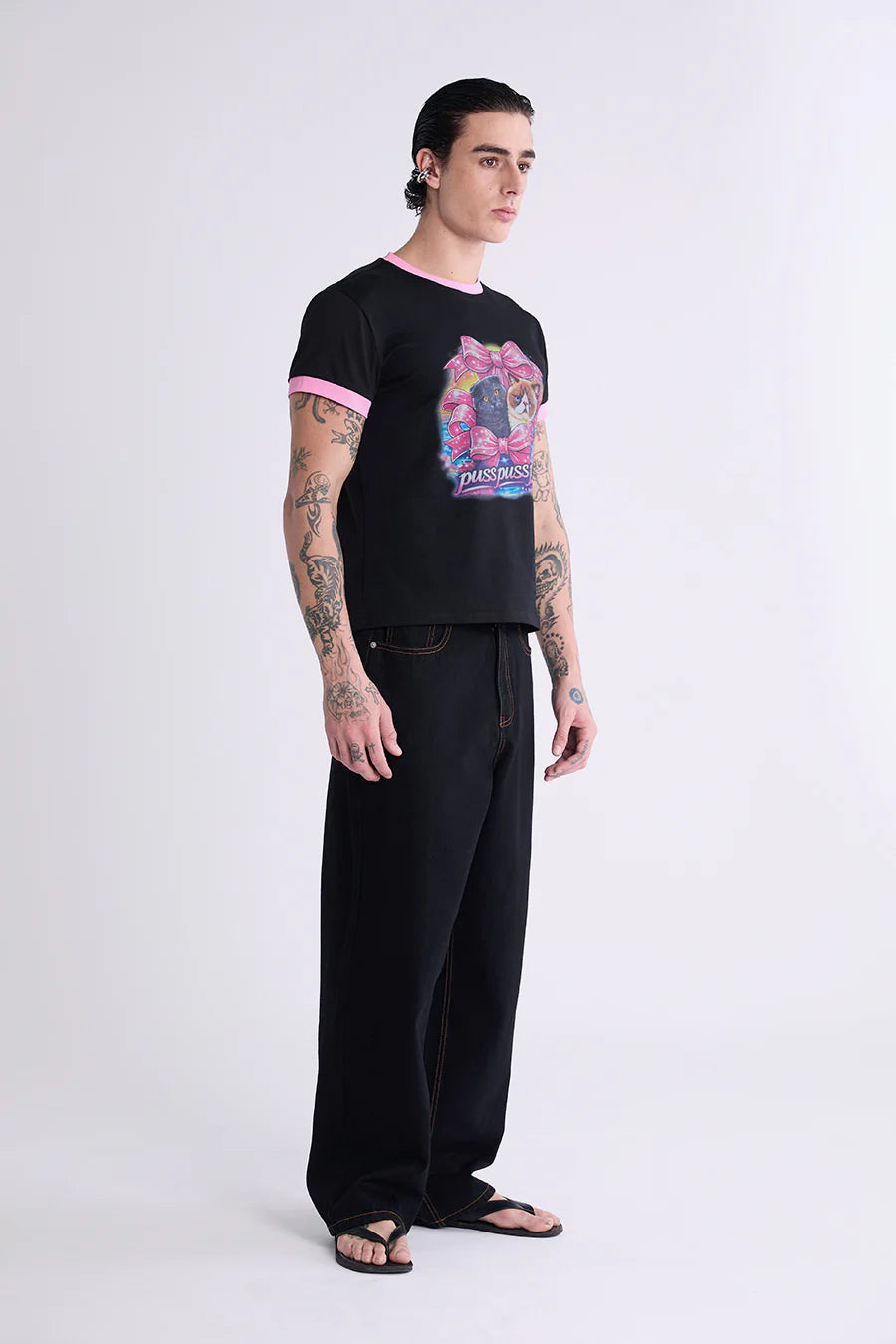 Puss Puss Baby Tee - Black