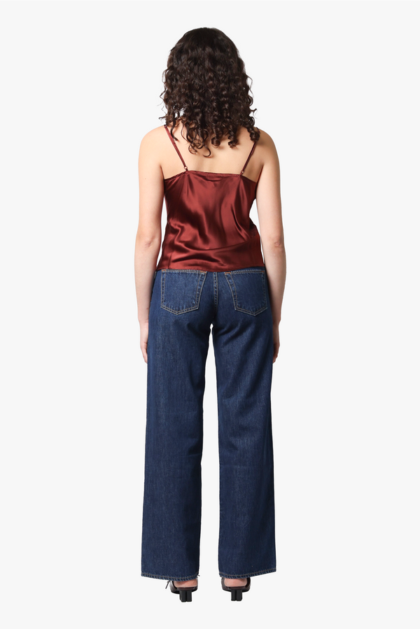 ON PARKS Lipp Silk Cami - Burgundy/Soft Blue