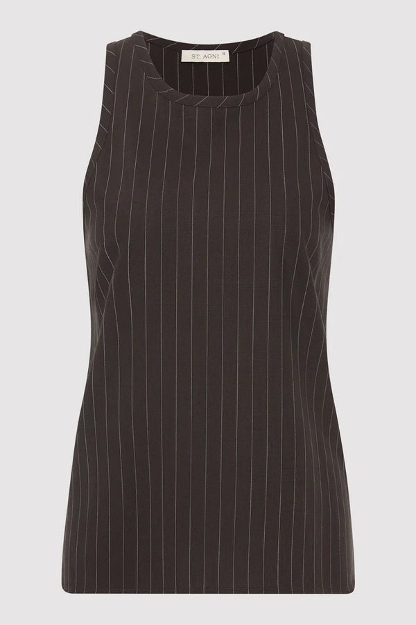 ST. AGNI Wool Pinstripe Tank