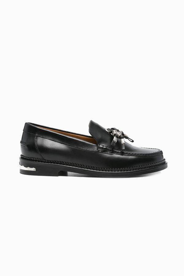 TOGA VIRILIS Tassel-embellished leather loafers - Black Hard Leather
