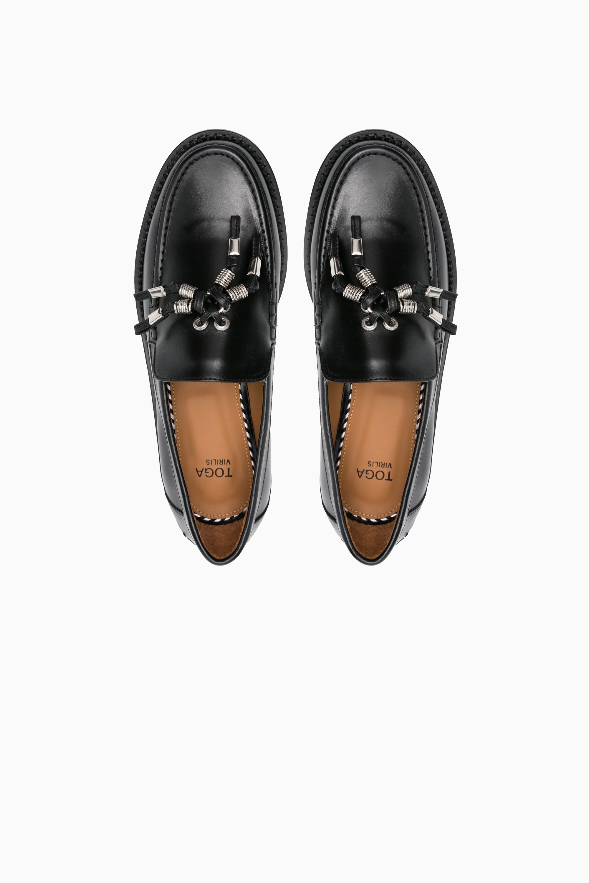 TOGA VIRILIS Tassel-embellished leather loafers - Black Hard Leather
