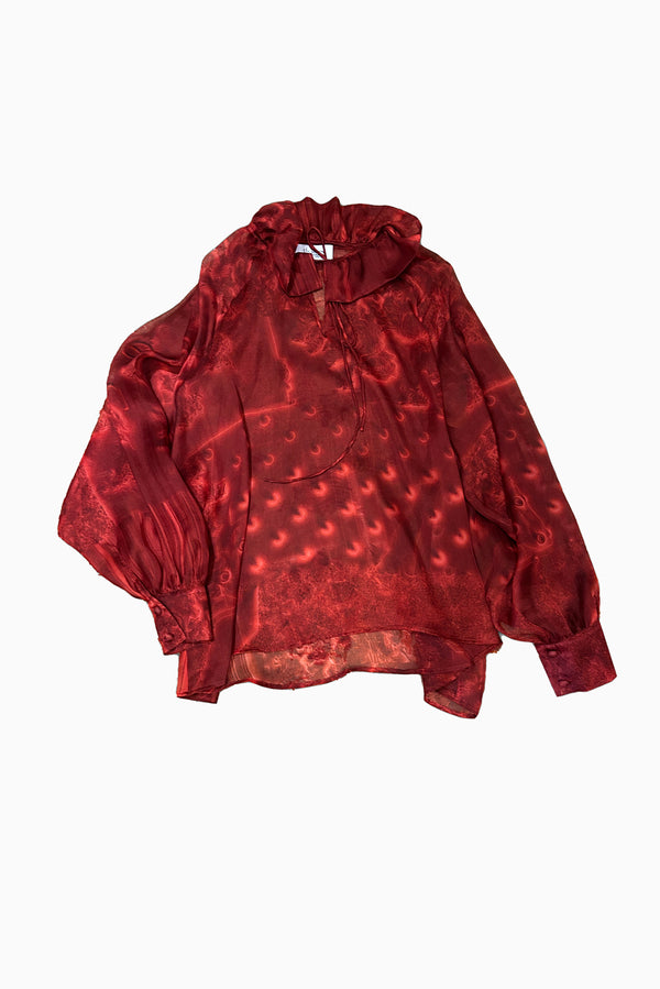 ALIX HIGGINS Poet Blouse - Red