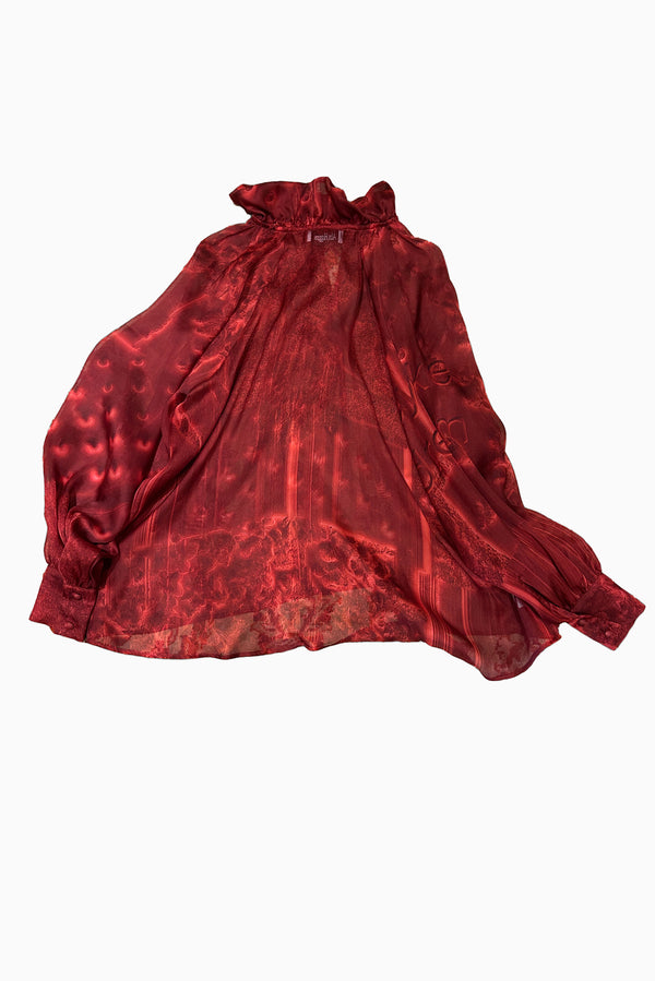 ALIX HIGGINS Poet Blouse - Red