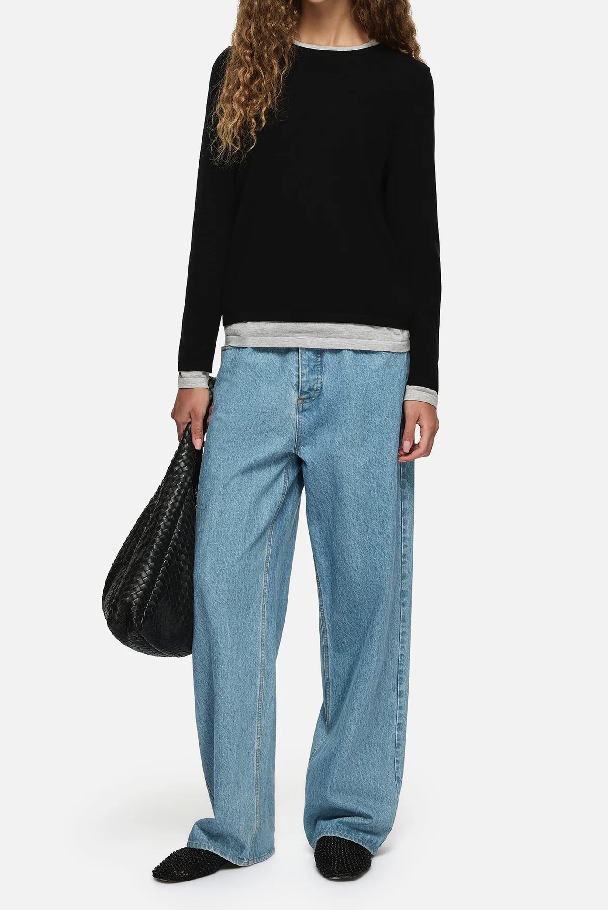 Amber Layered Sweater - Black