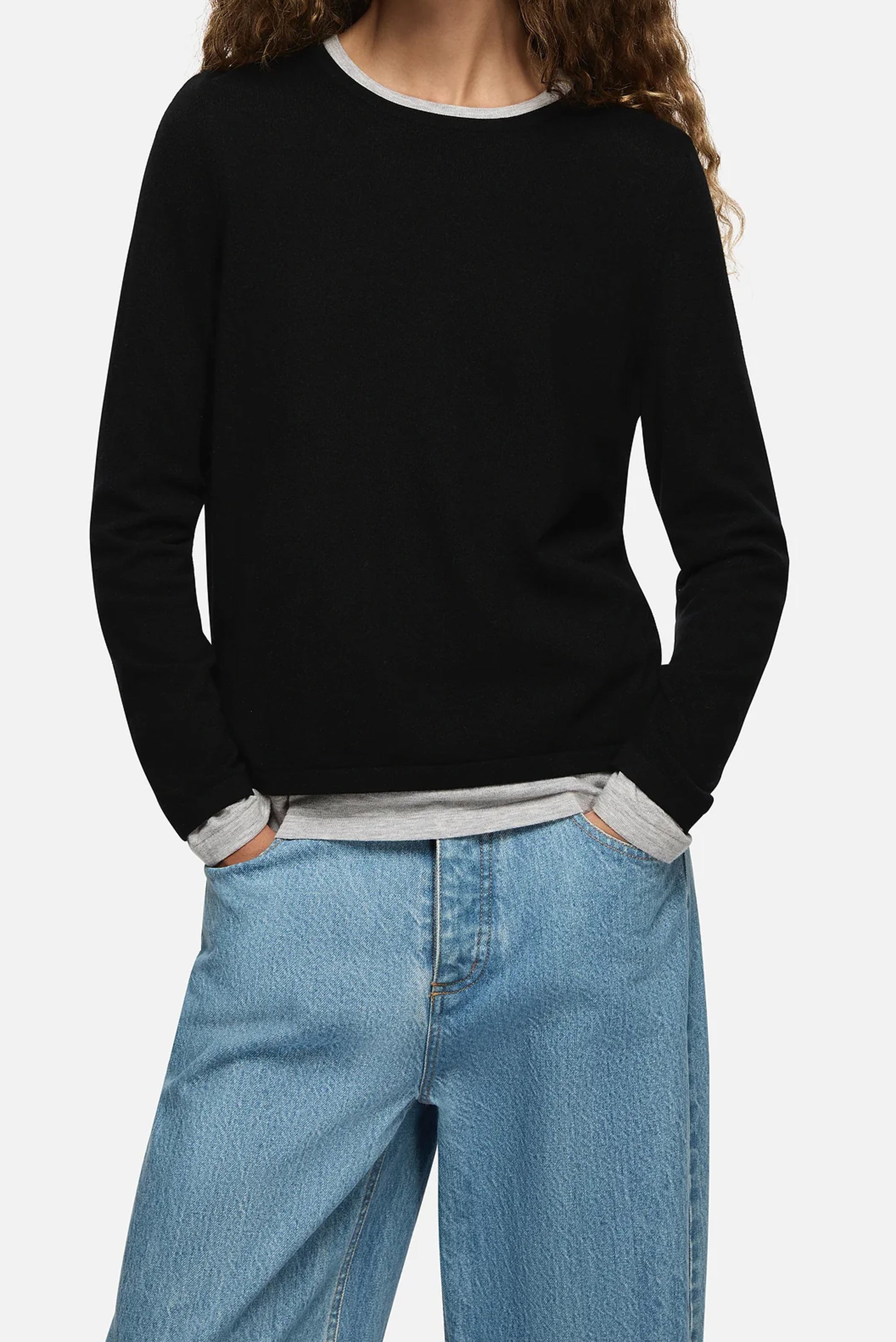 Amber Layered Sweater - Black