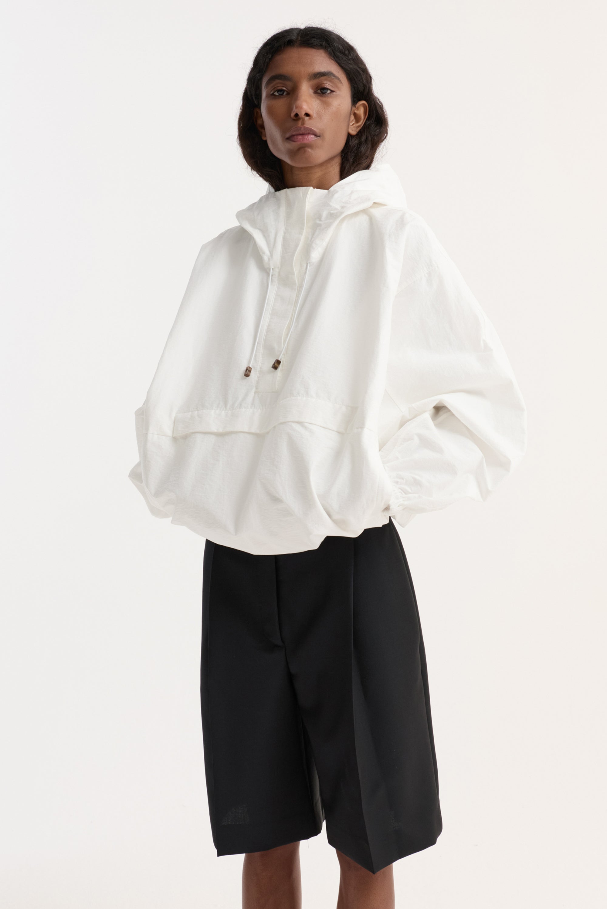 Textured Cotton-Blend Anorak - Optic White