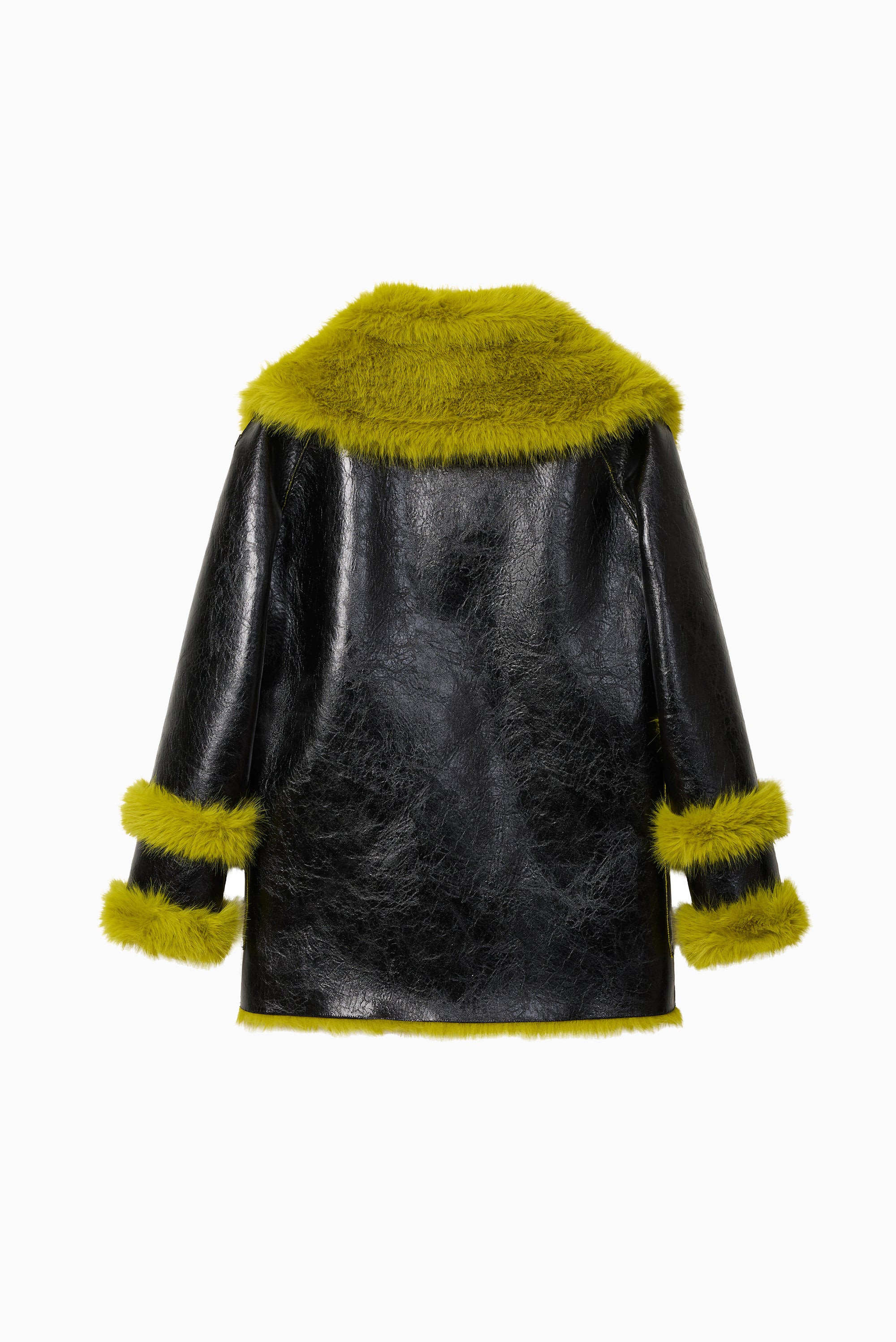 Aviator Long Jacket - Black/Lime