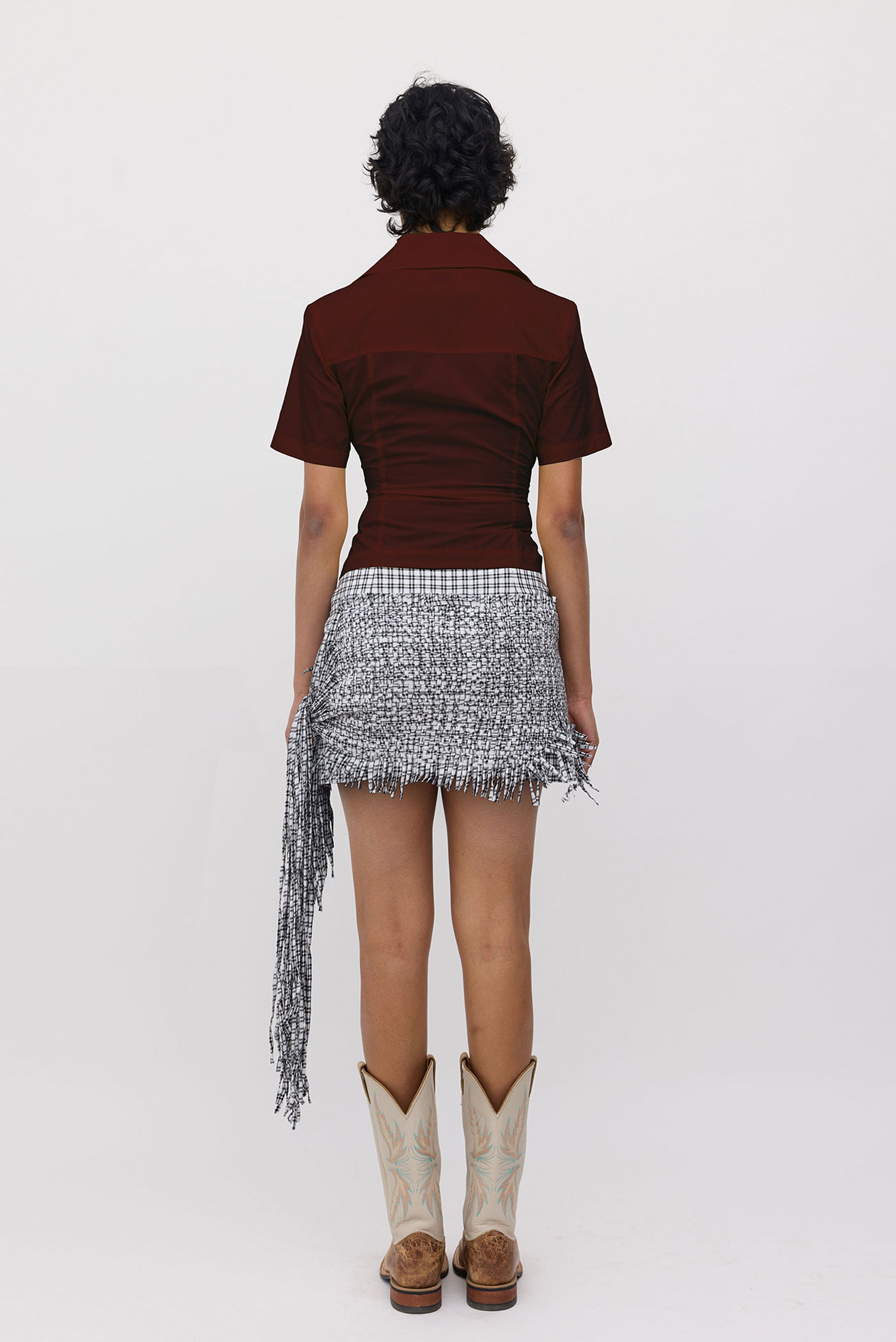 Corrine Mini Skirt - Black/White Check
