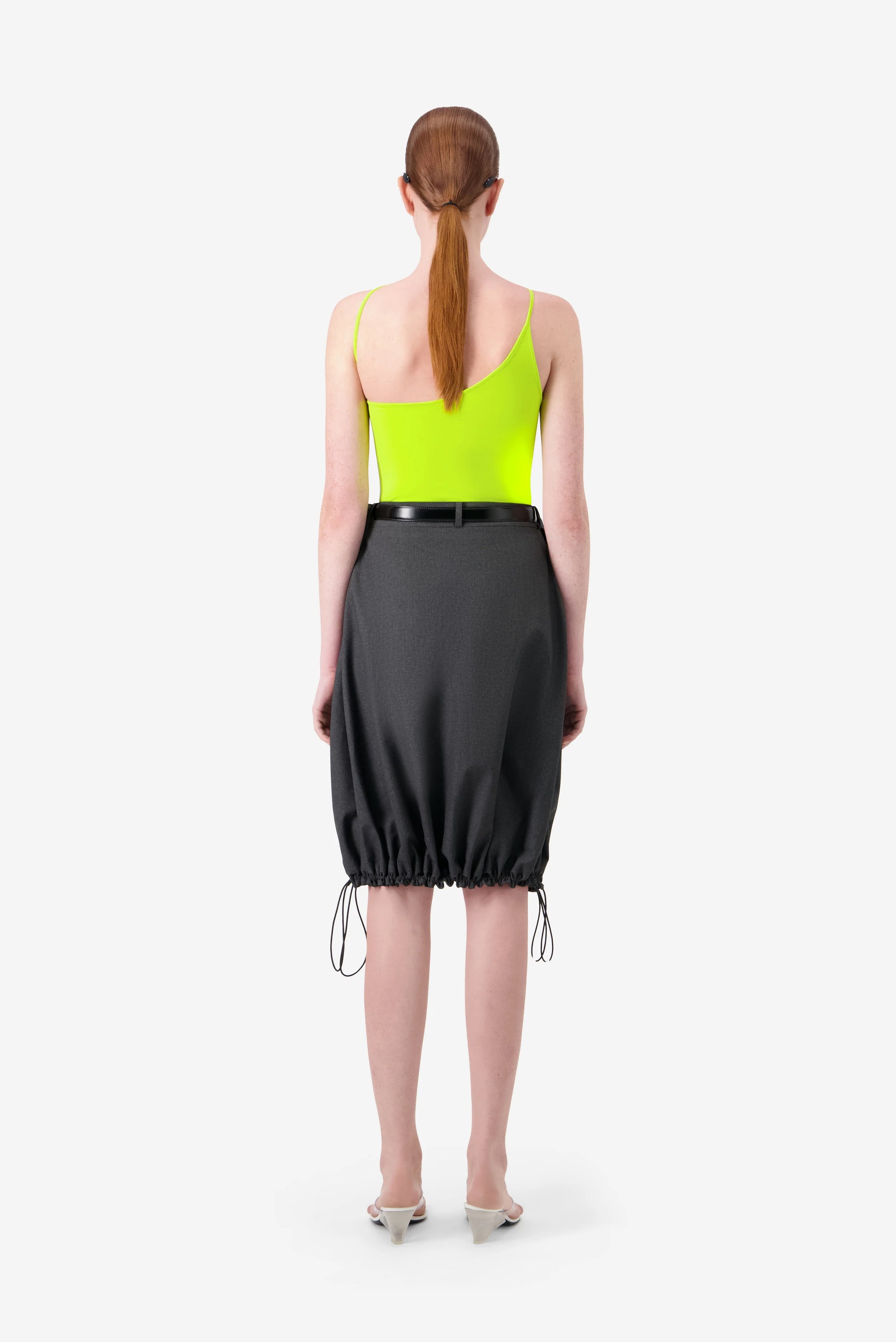 Technical Tailored Balloon Skirt - Black
