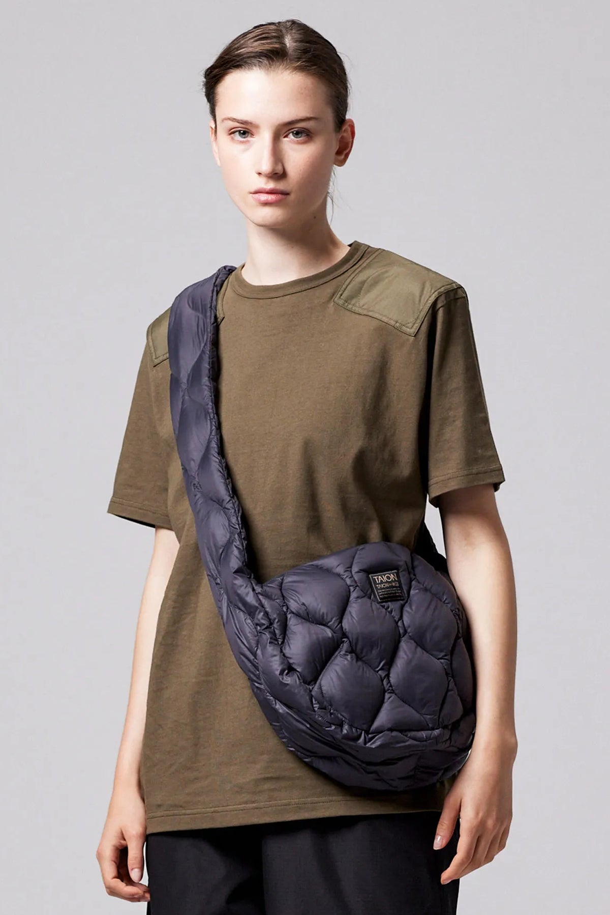 Military Banana Shoulder Down Bag M – Black
