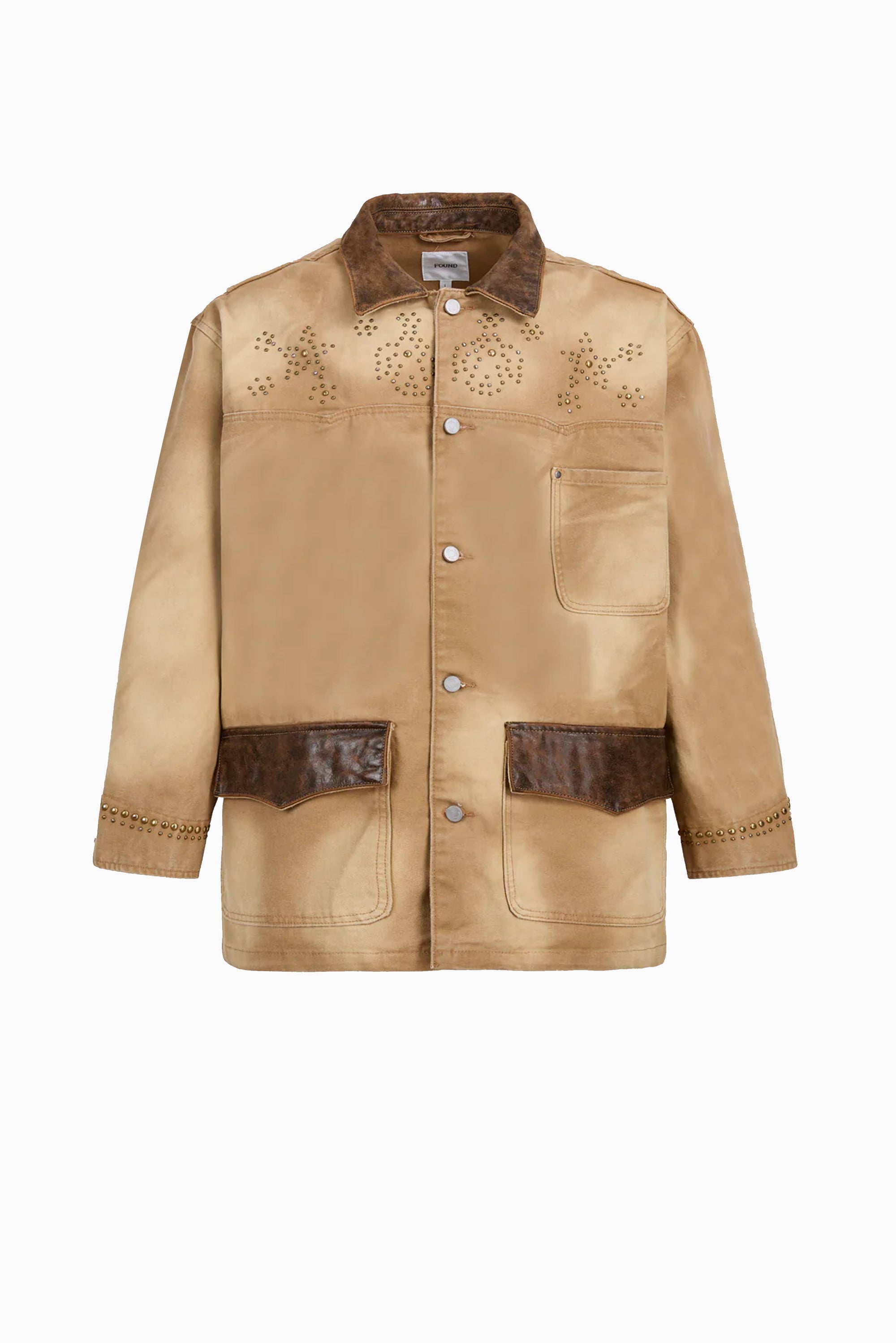 Canvas Studded Work Jacket - Vintage Sand