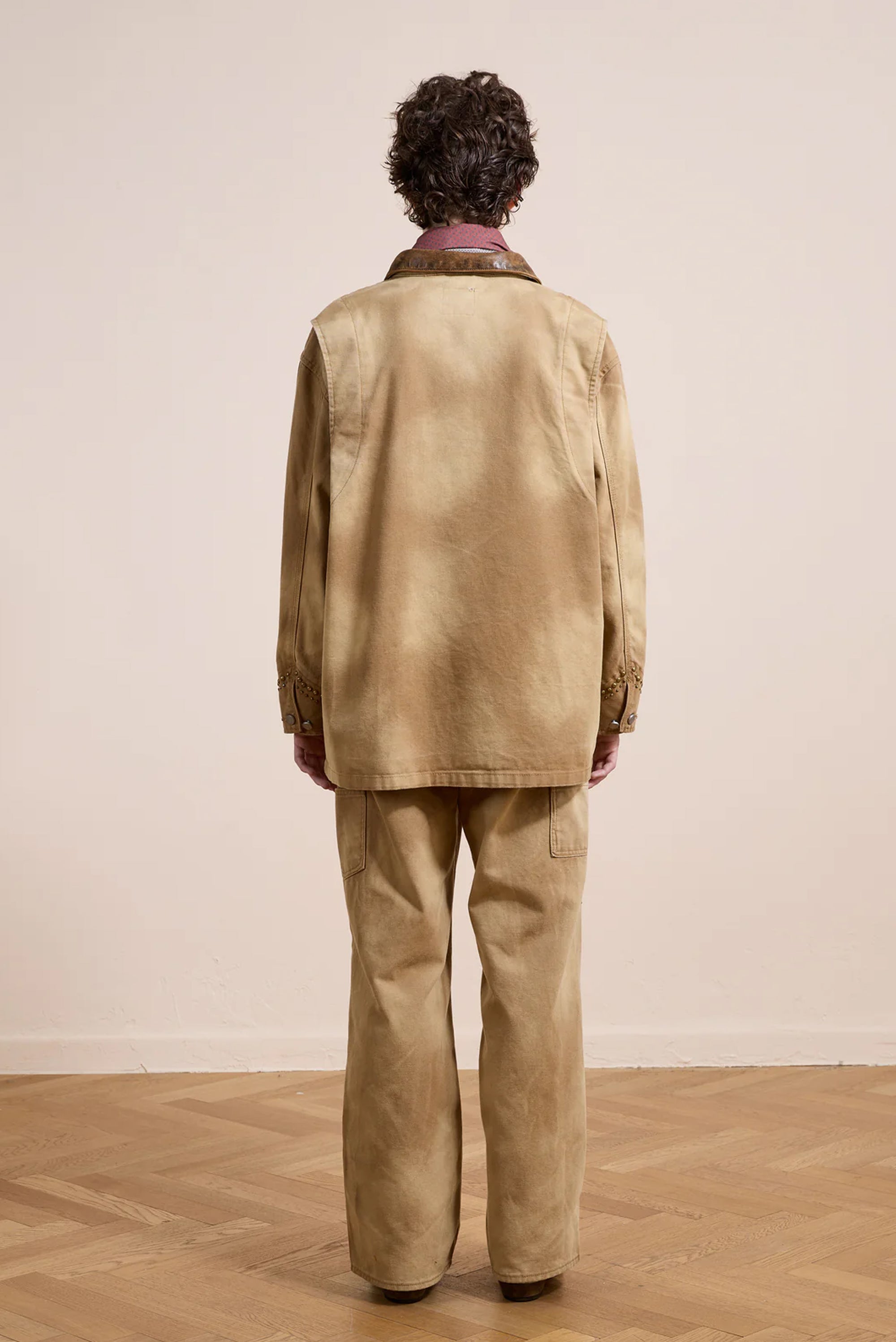 Canvas Studded Work Jacket - Vintage Sand
