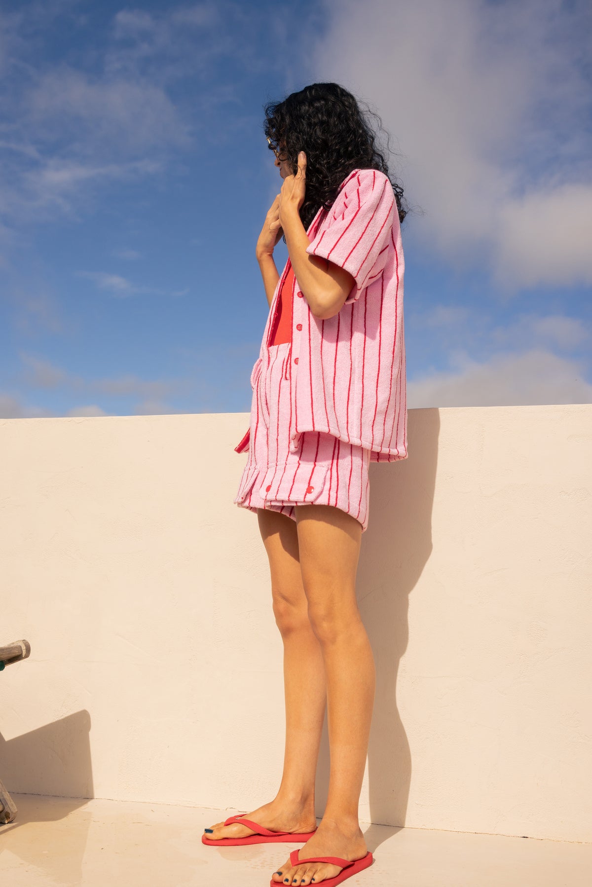 Bas Stripe Short - Pink and Red