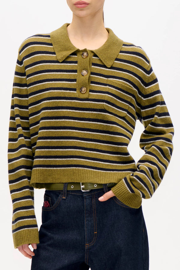 BAUM Cori Knit - Ivy Green Stripe