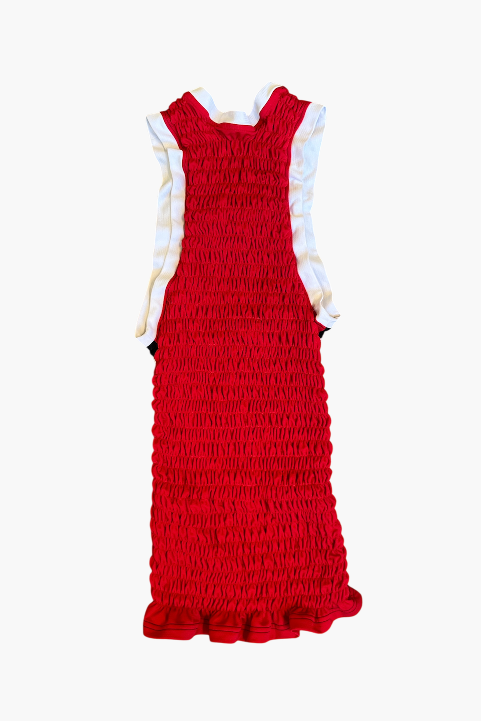 CONNER IVES Reconstituted Shirred Basketball Jersey - Navy/Red M