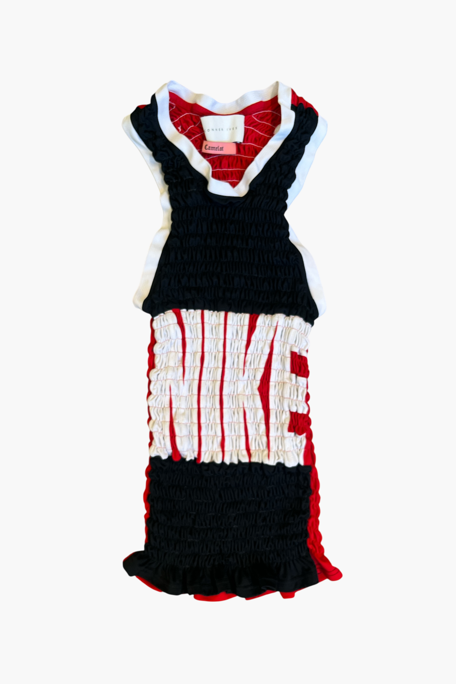 CONNER IVES Reconstituted Shirred Basketball Jersey - Navy/Red M