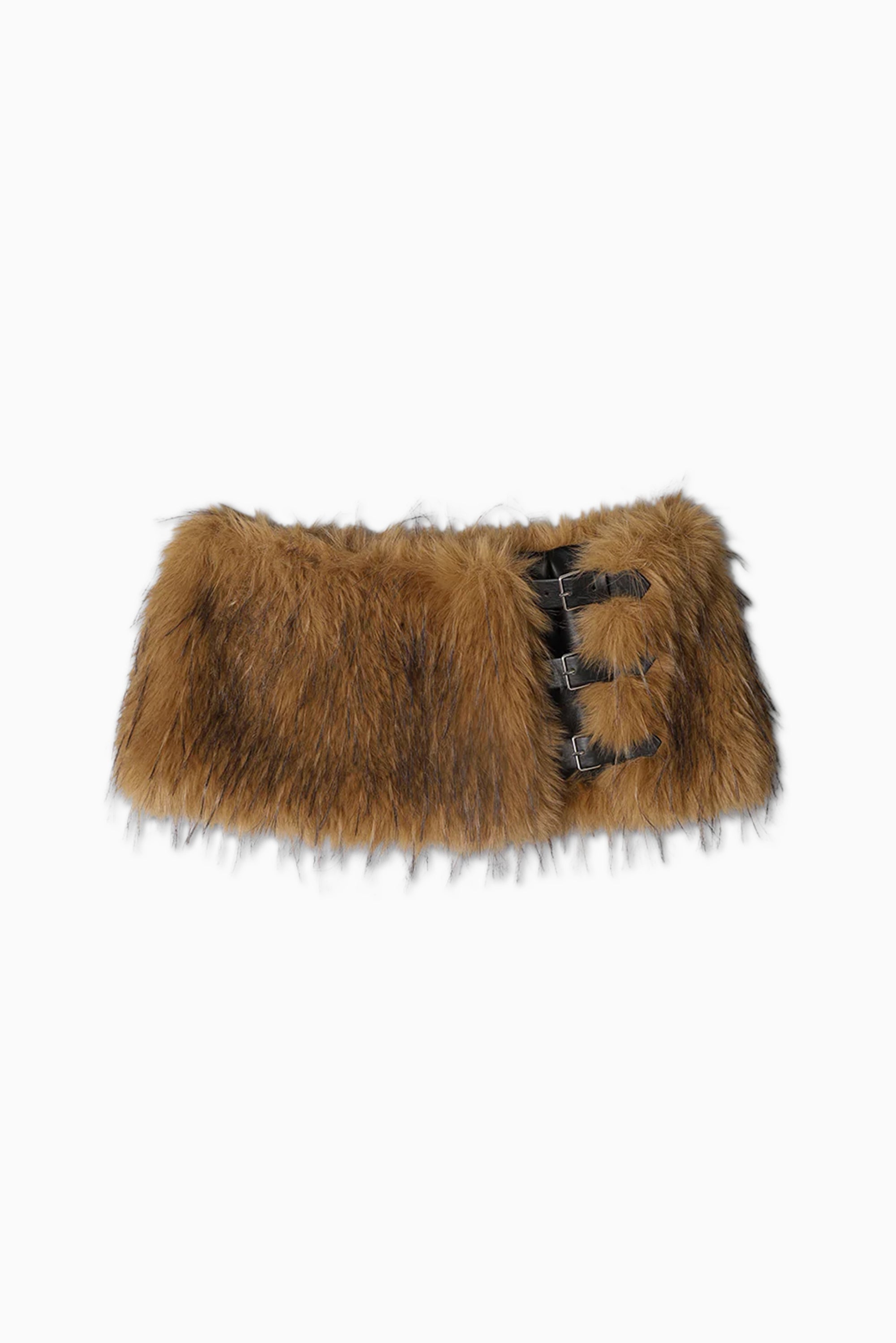 Sector Faux Fur Belt Skirt - Tan