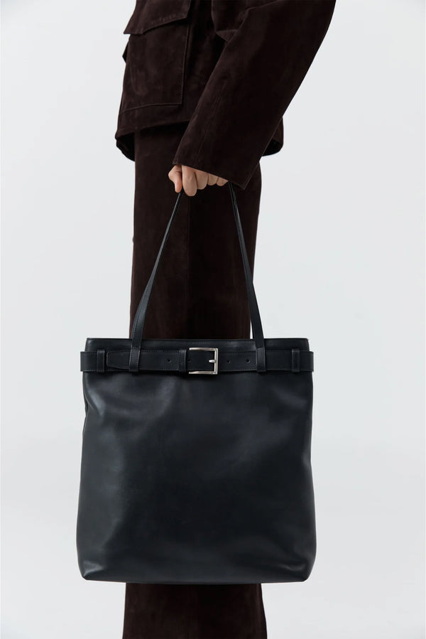 Belt Detail Tote - Black