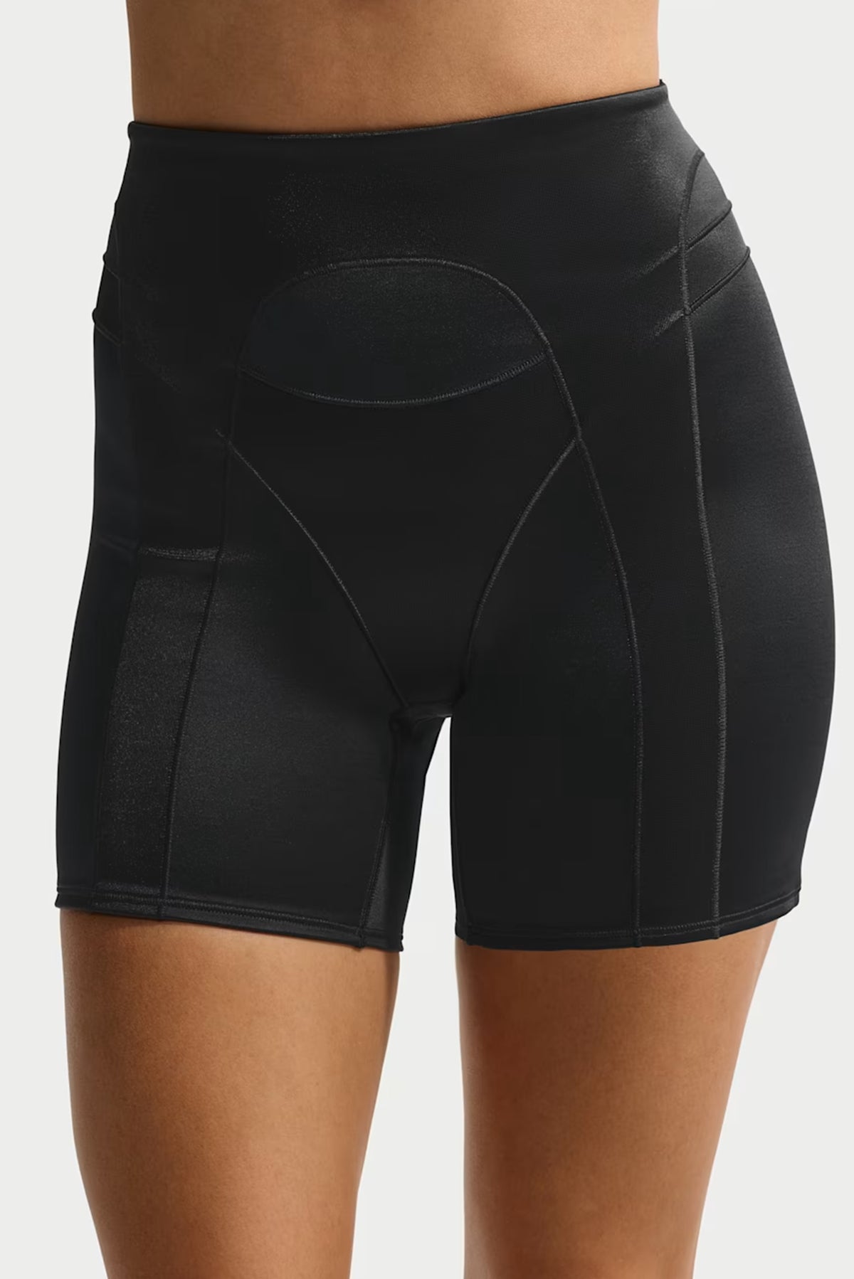 NikeSKIMS Satin Shine High-Waisted 5" Biker Shorts - Obsidian