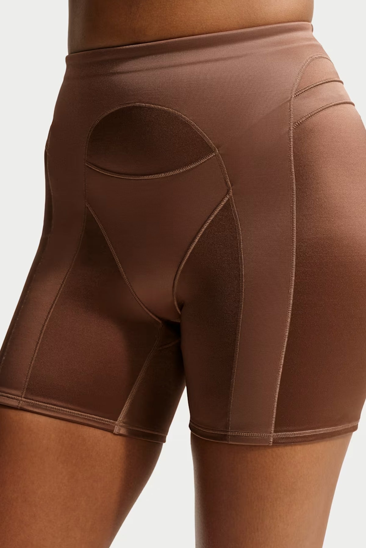 NikeSKIMS Satin Shine High-Waisted 5" Biker Shorts - Carob Brown