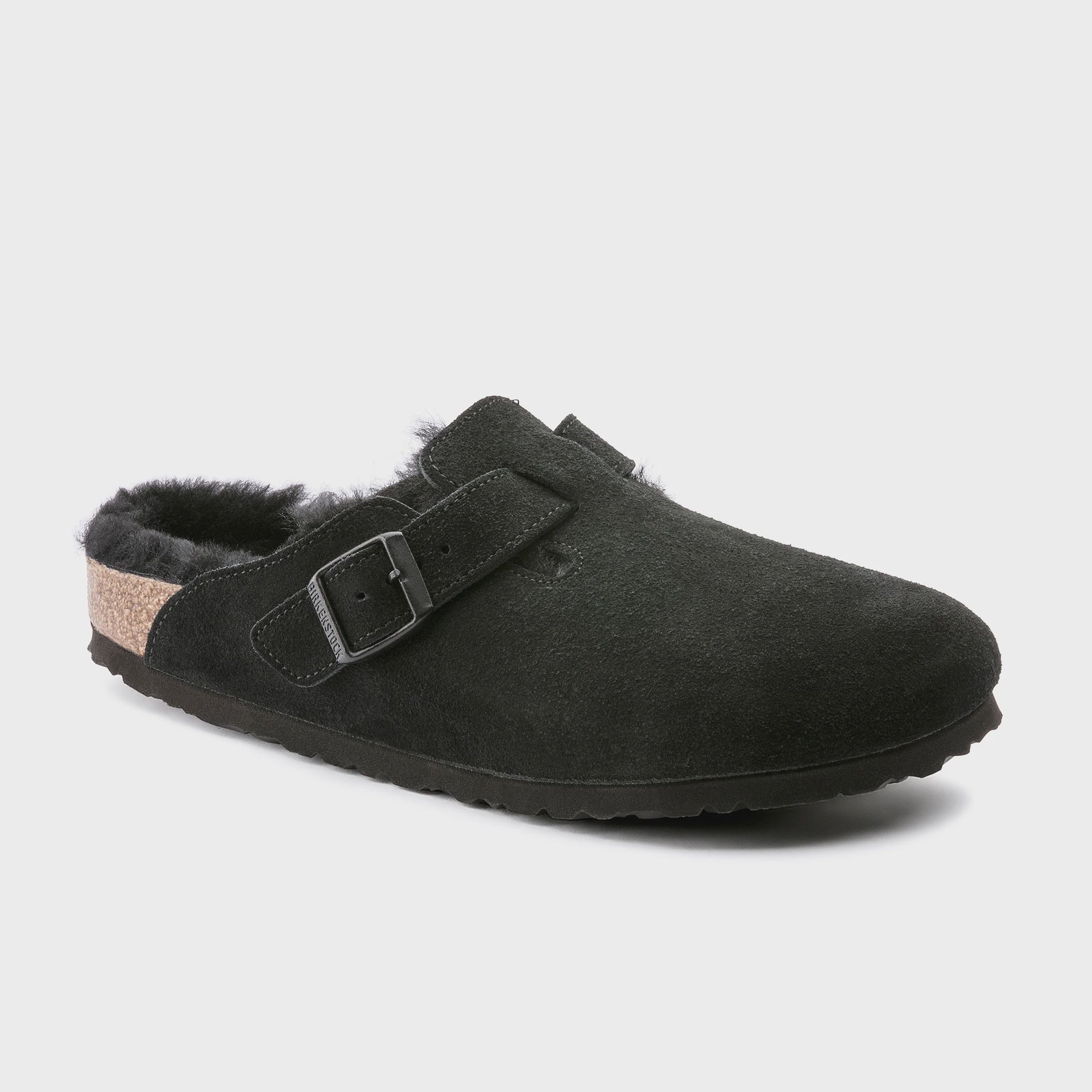 BIRKENSTOCK Boston Shearling/Suede Leather - Black