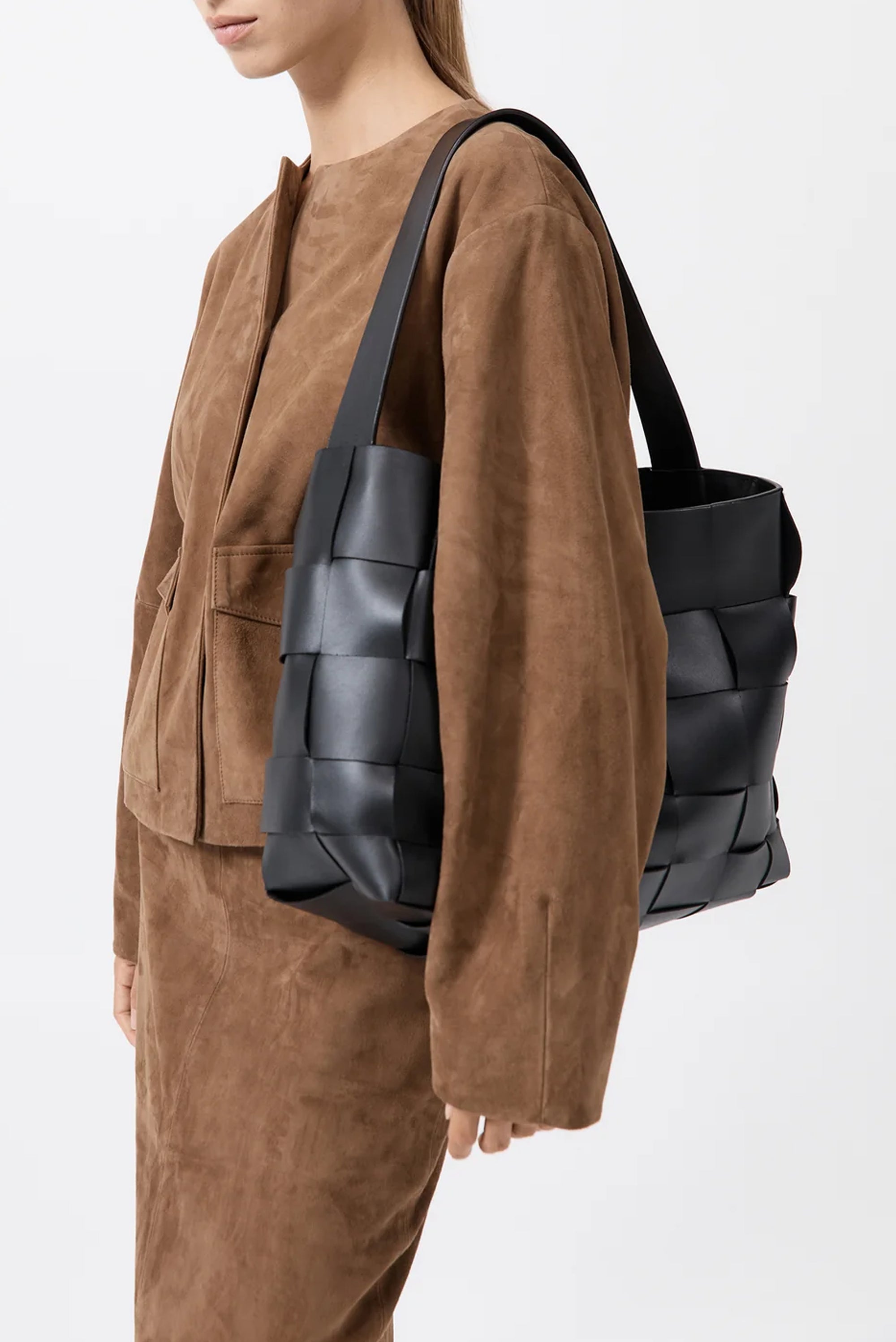 Woven Large Tote - Black