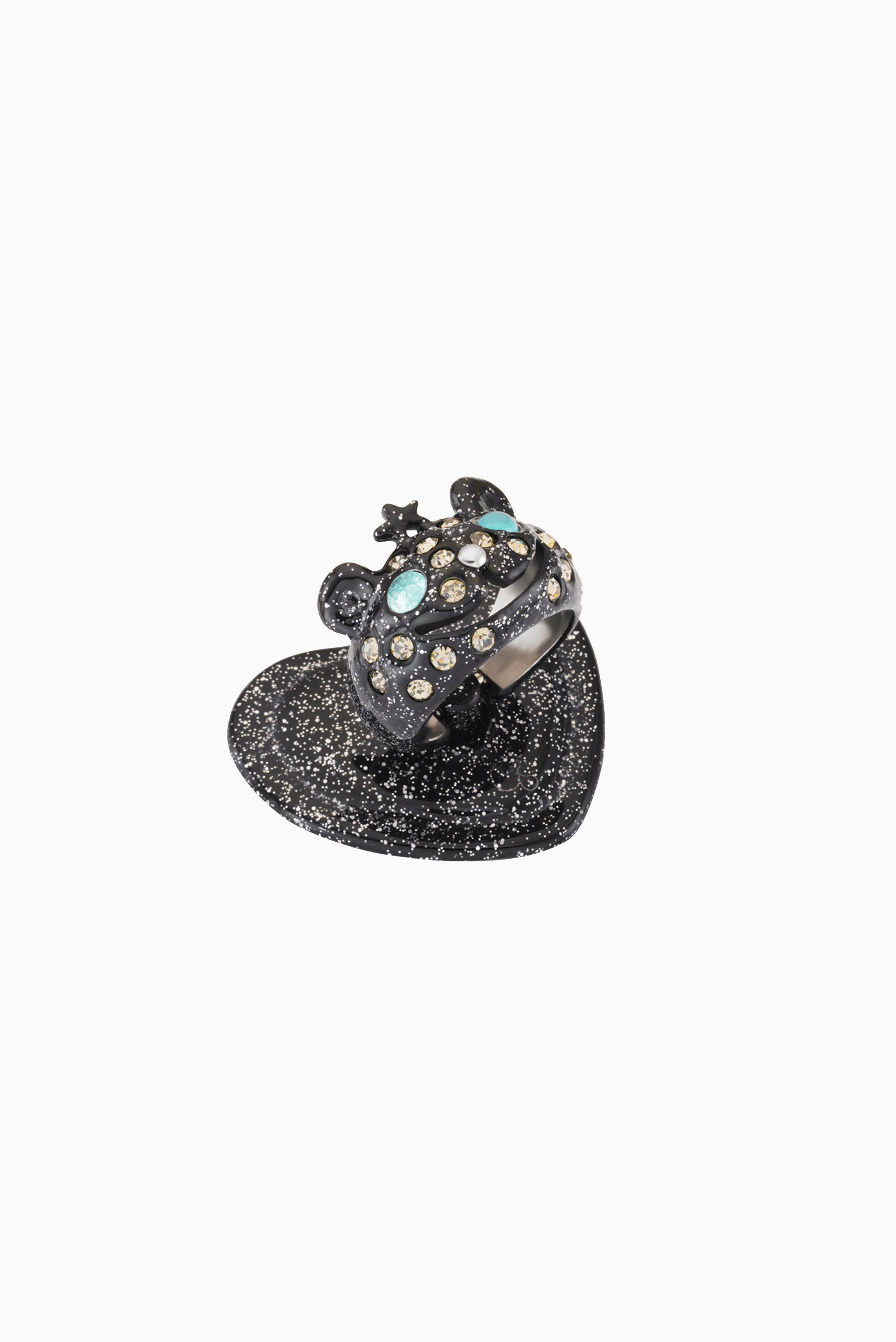 Collina Strada x Stand Oil Princess Bear Grip Ring - Glitter Black