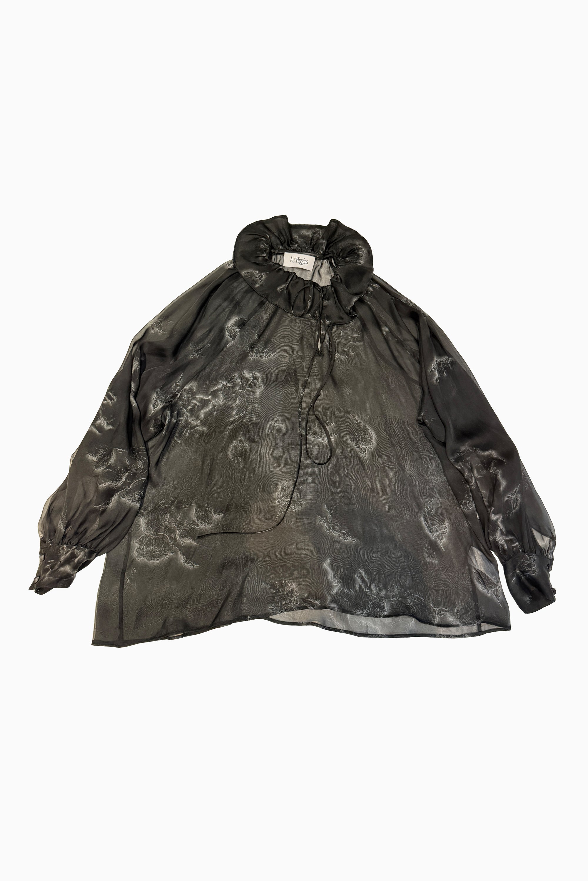Poet Blouse - Black Roses