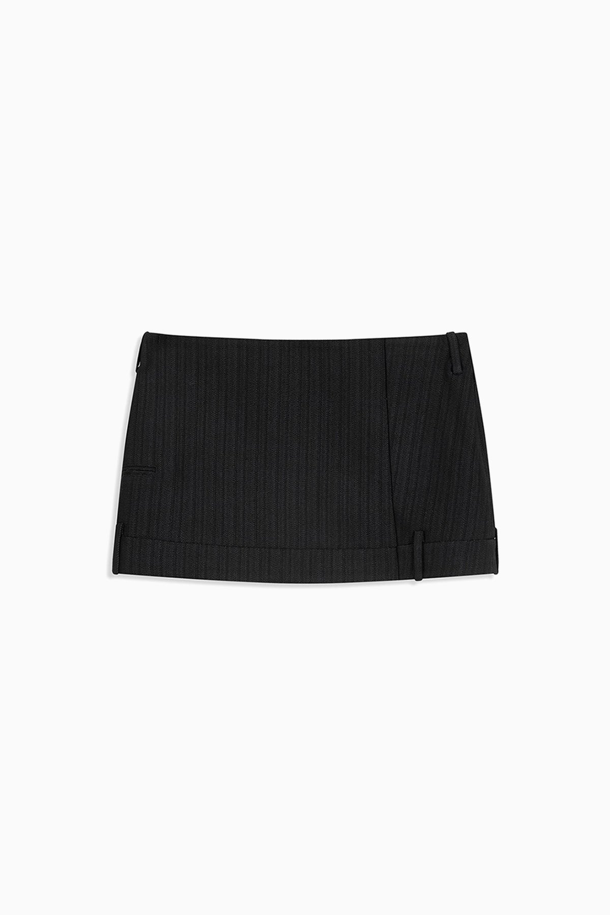 Tailored Trouser Mini Skirt - Black
