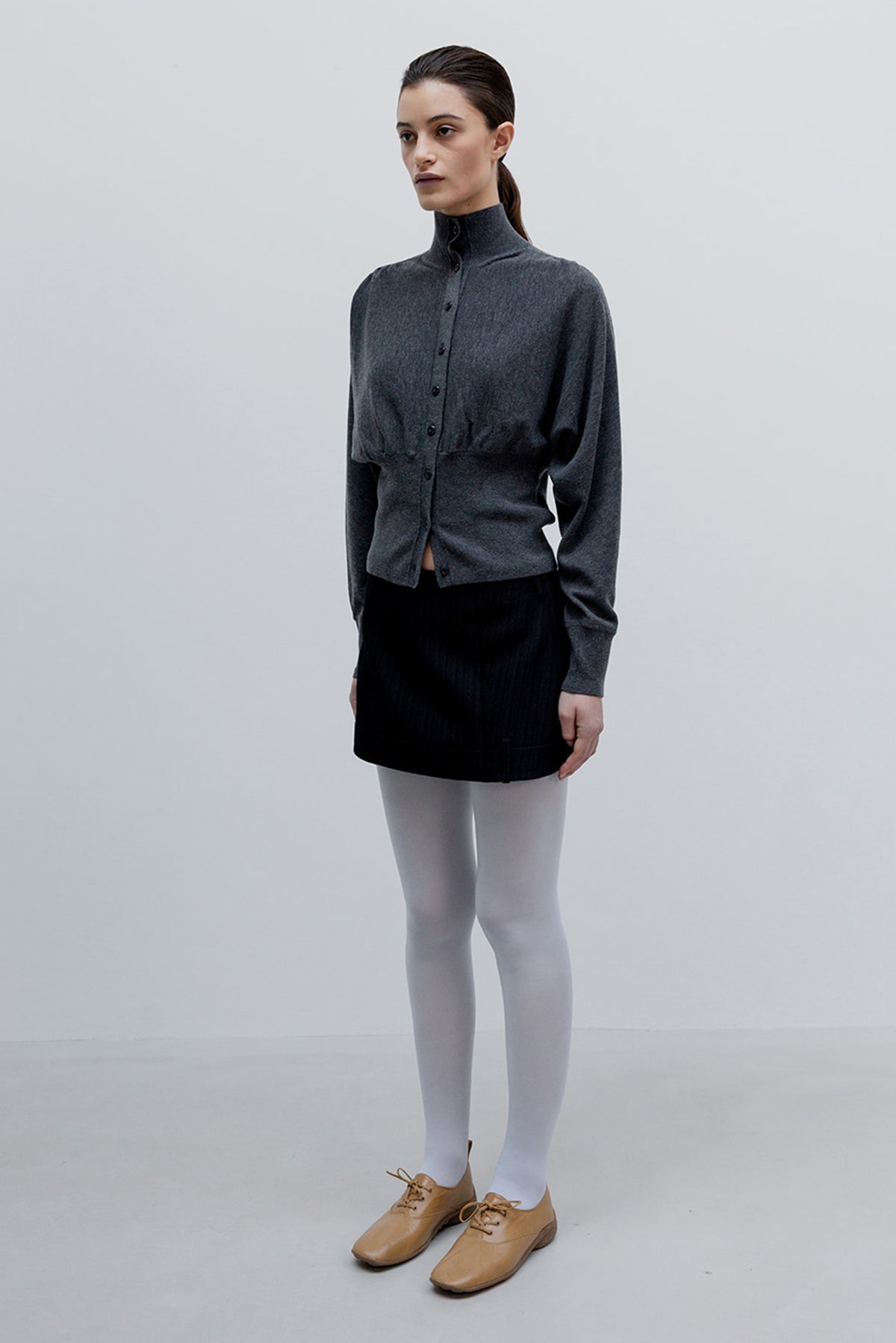 Tailored Trouser Mini Skirt - Black