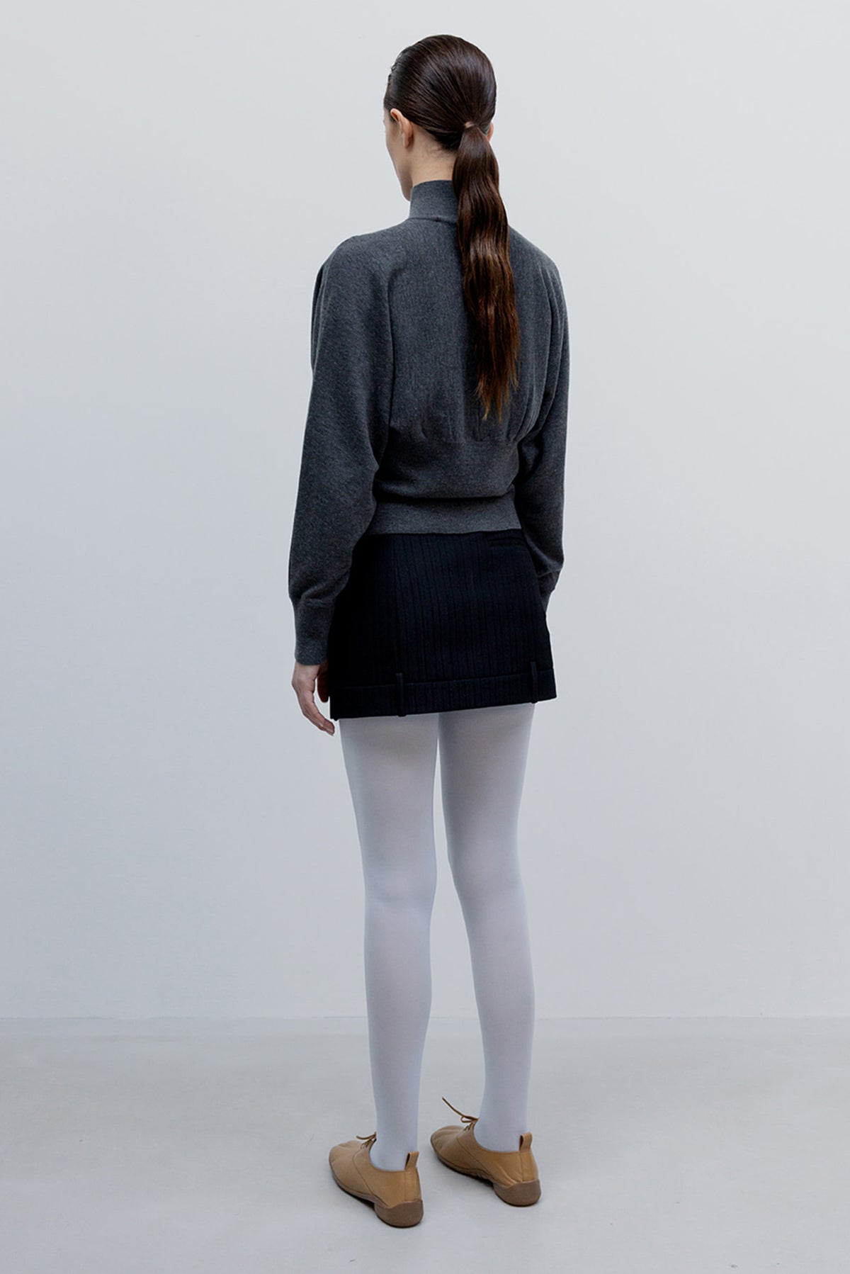 Tailored Trouser Mini Skirt - Black