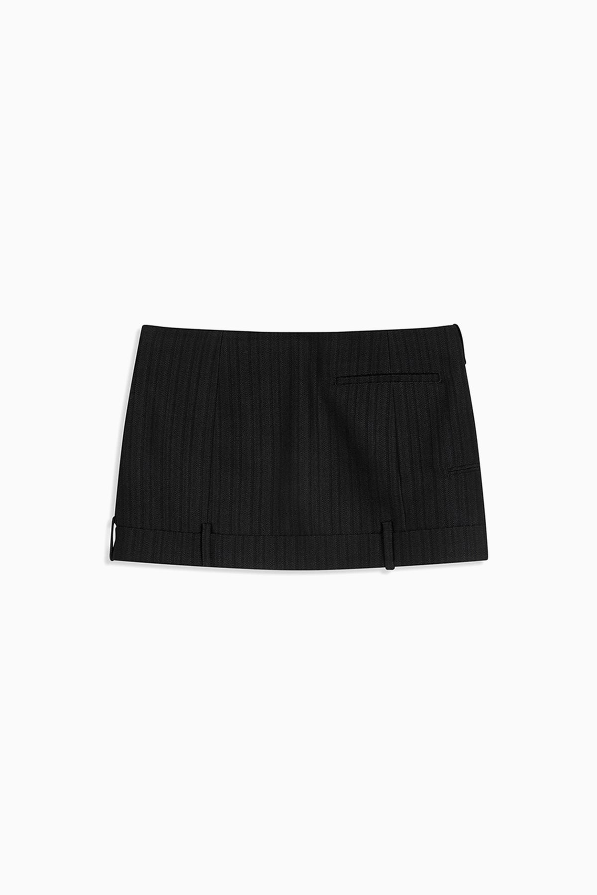 Tailored Trouser Mini Skirt - Black