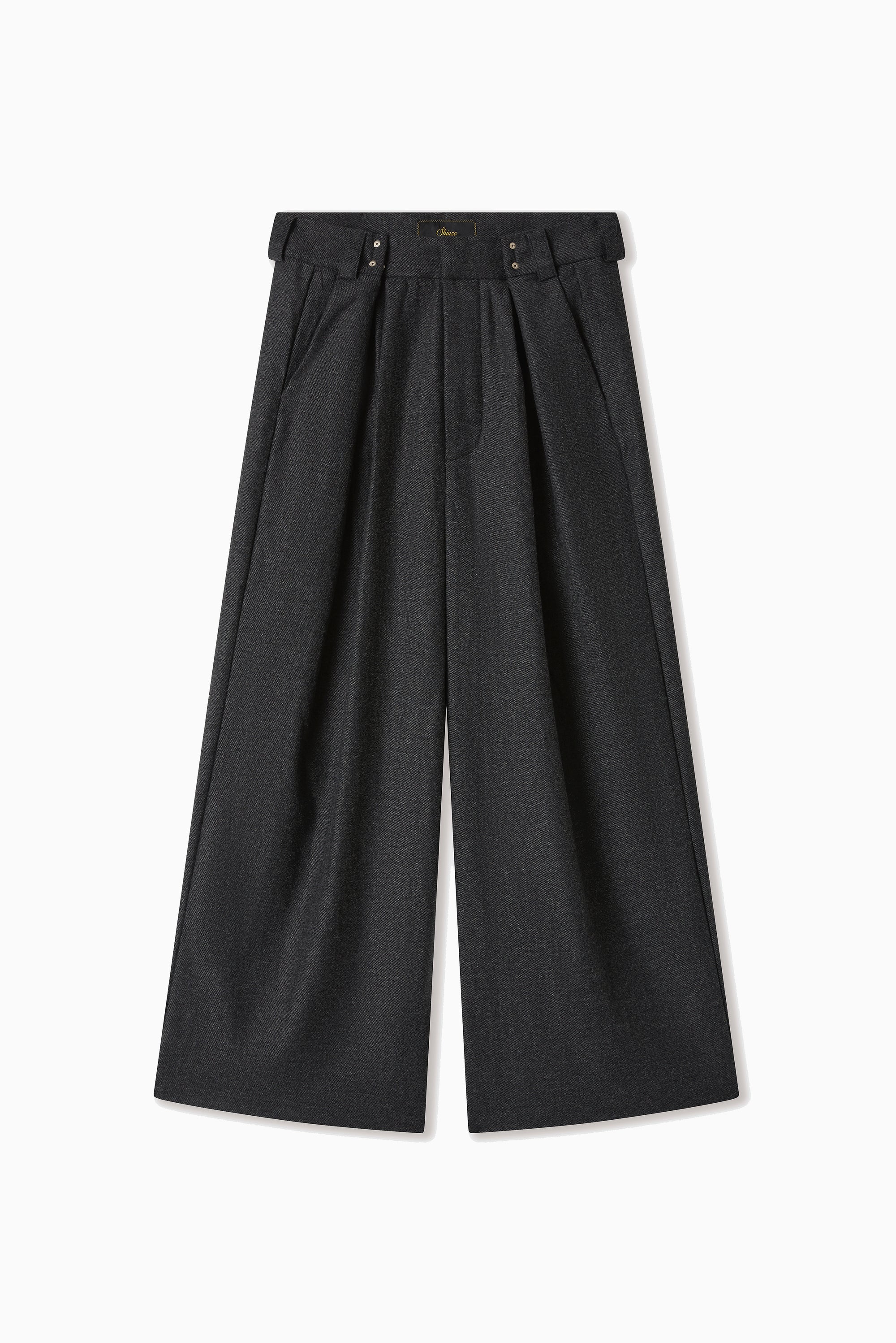 Gyokudo Aged Black Pleated Wool Trousers - Black