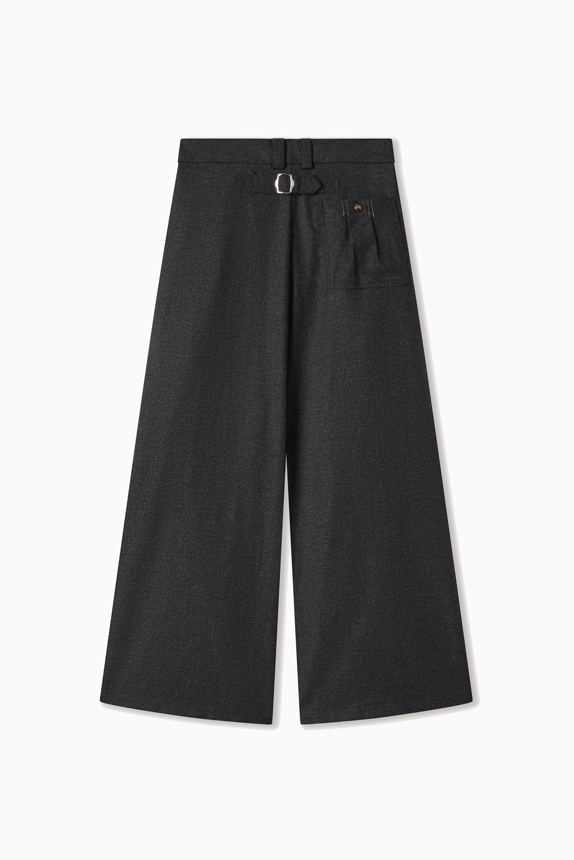 Gyokudo Aged Black Pleated Wool Trousers - Black