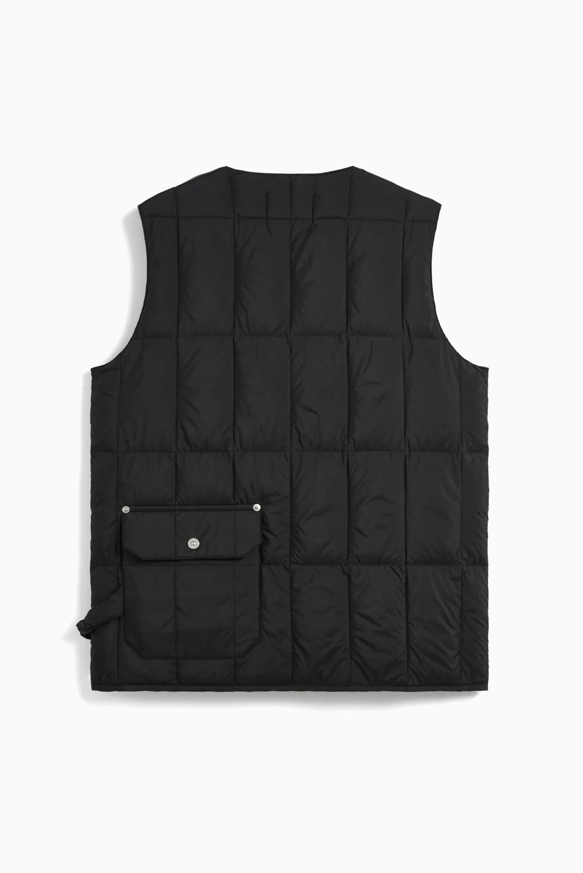 Work V Neck Button Down Vest - Black