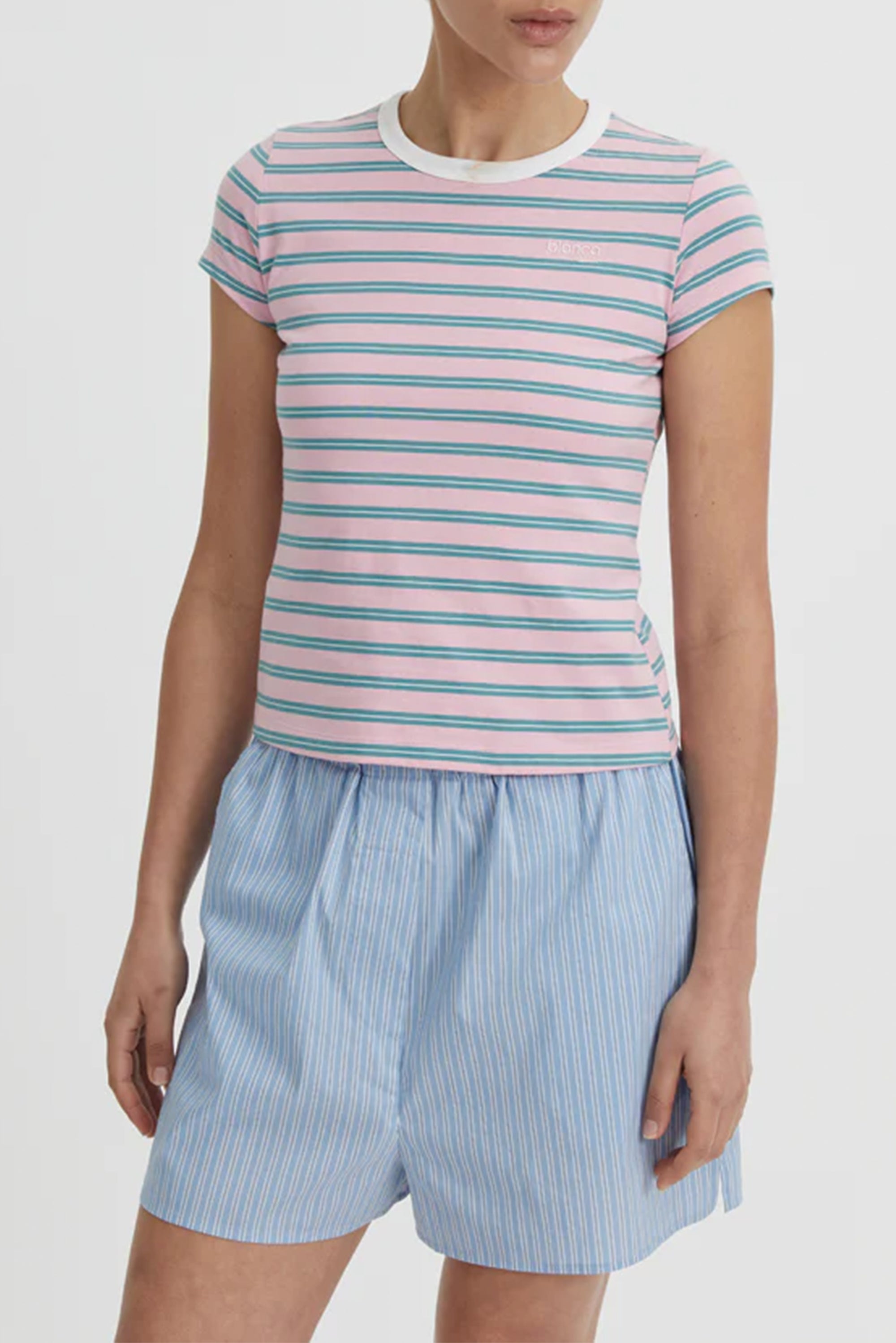 BLANCA Kendra Tee - Pink Stripe