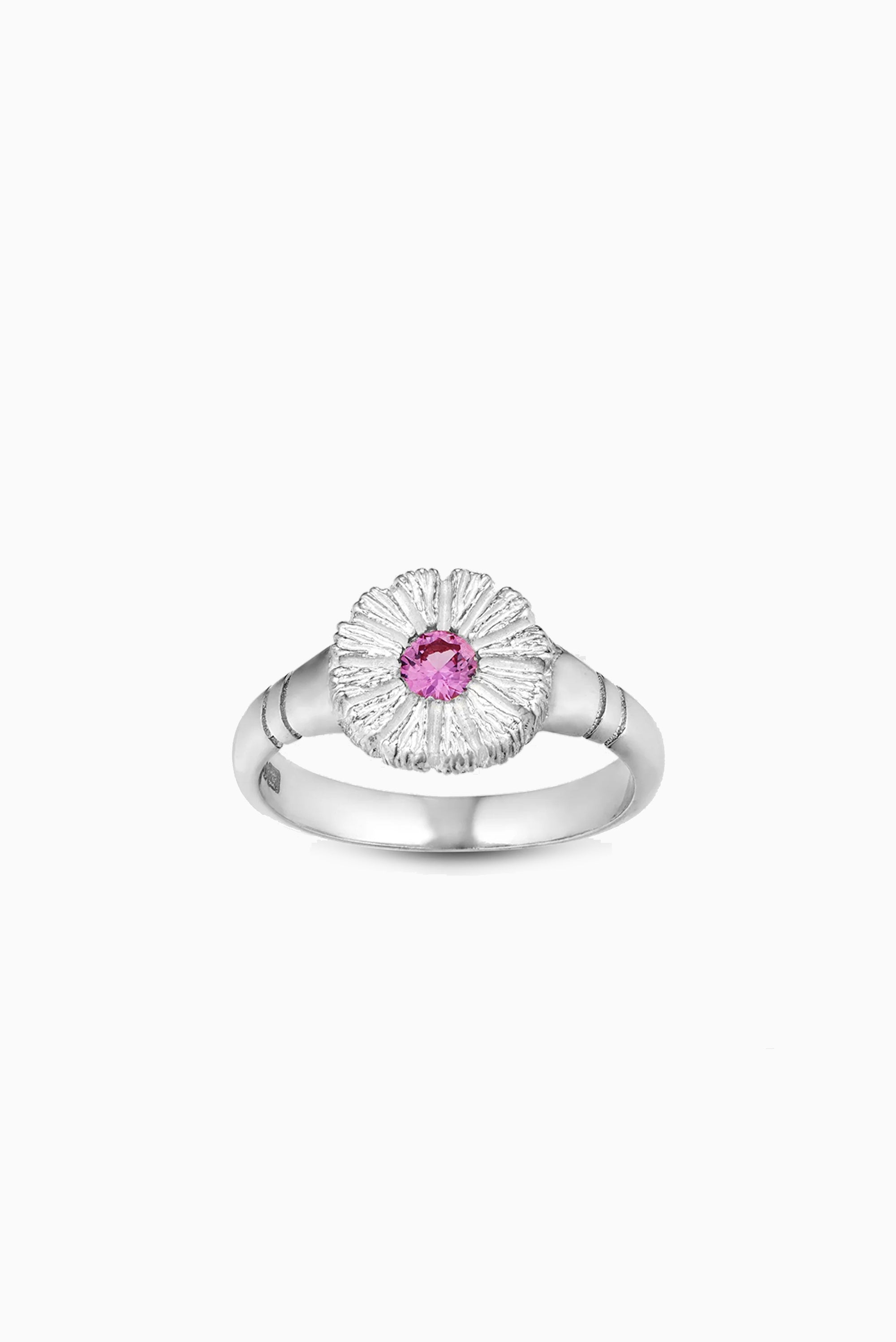 Flower Press Ring Silver