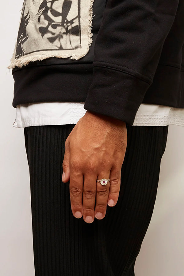 BLEUE BURNHAM Flower Press Ring Silver