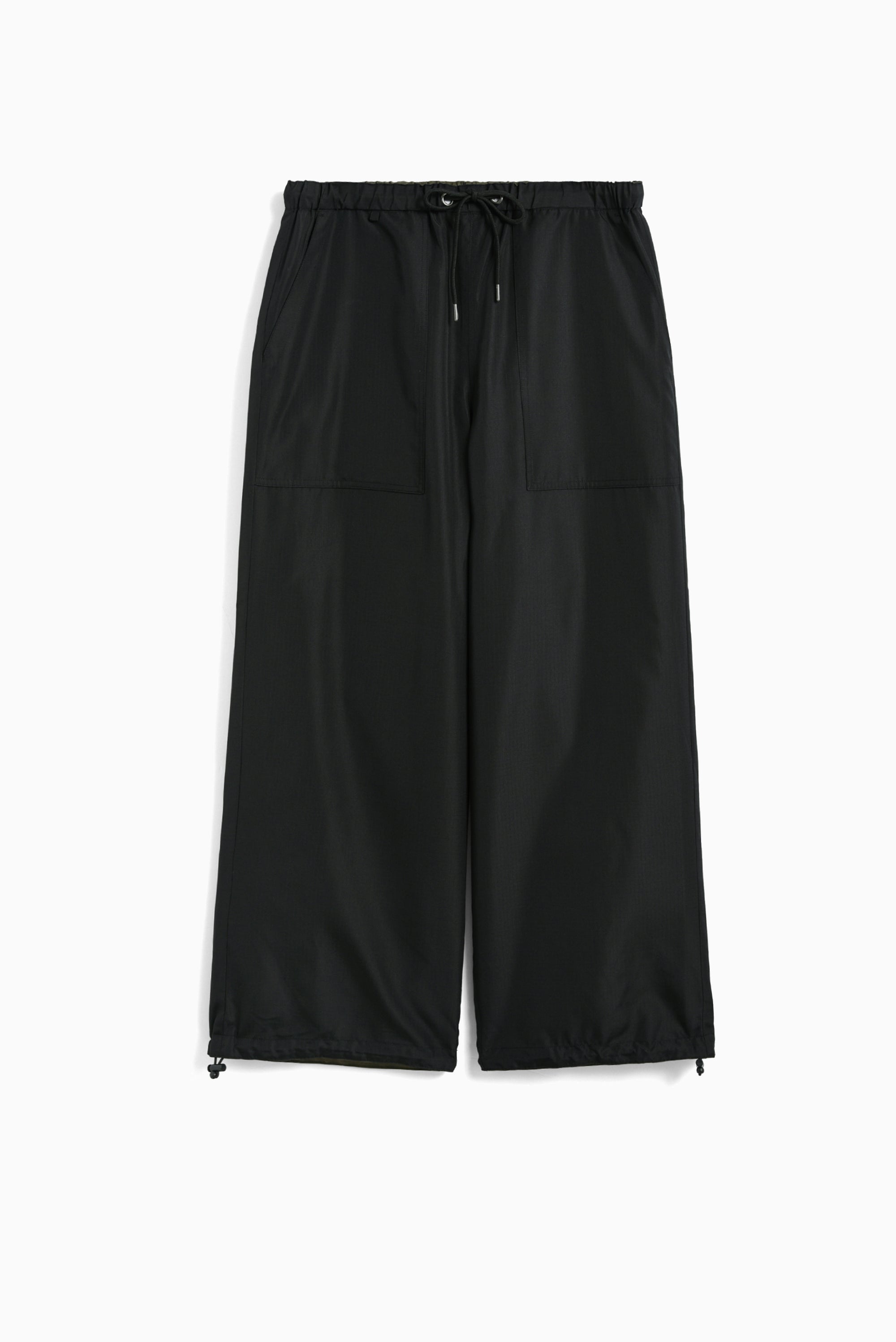 Non Down Military Reversible Wide Pants - Black