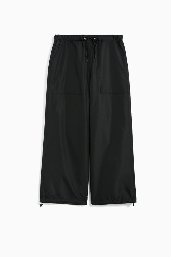 Non Down Military Reversible Wide Pants - Black