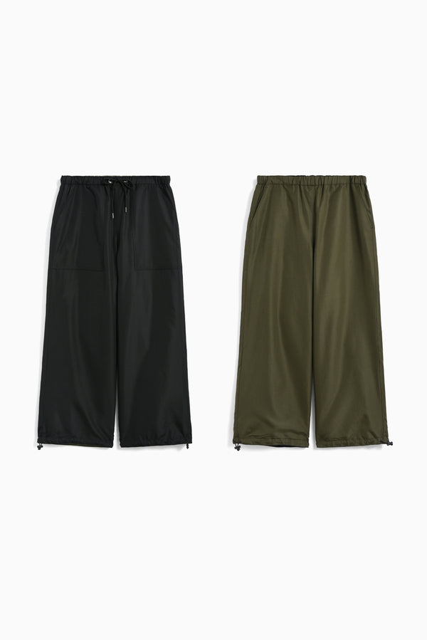 Non Down Military Reversible Wide Pants - Black