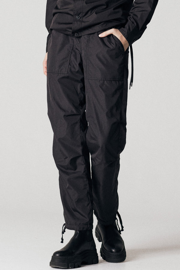 Non Down Military Reversible Wide Pants - Black