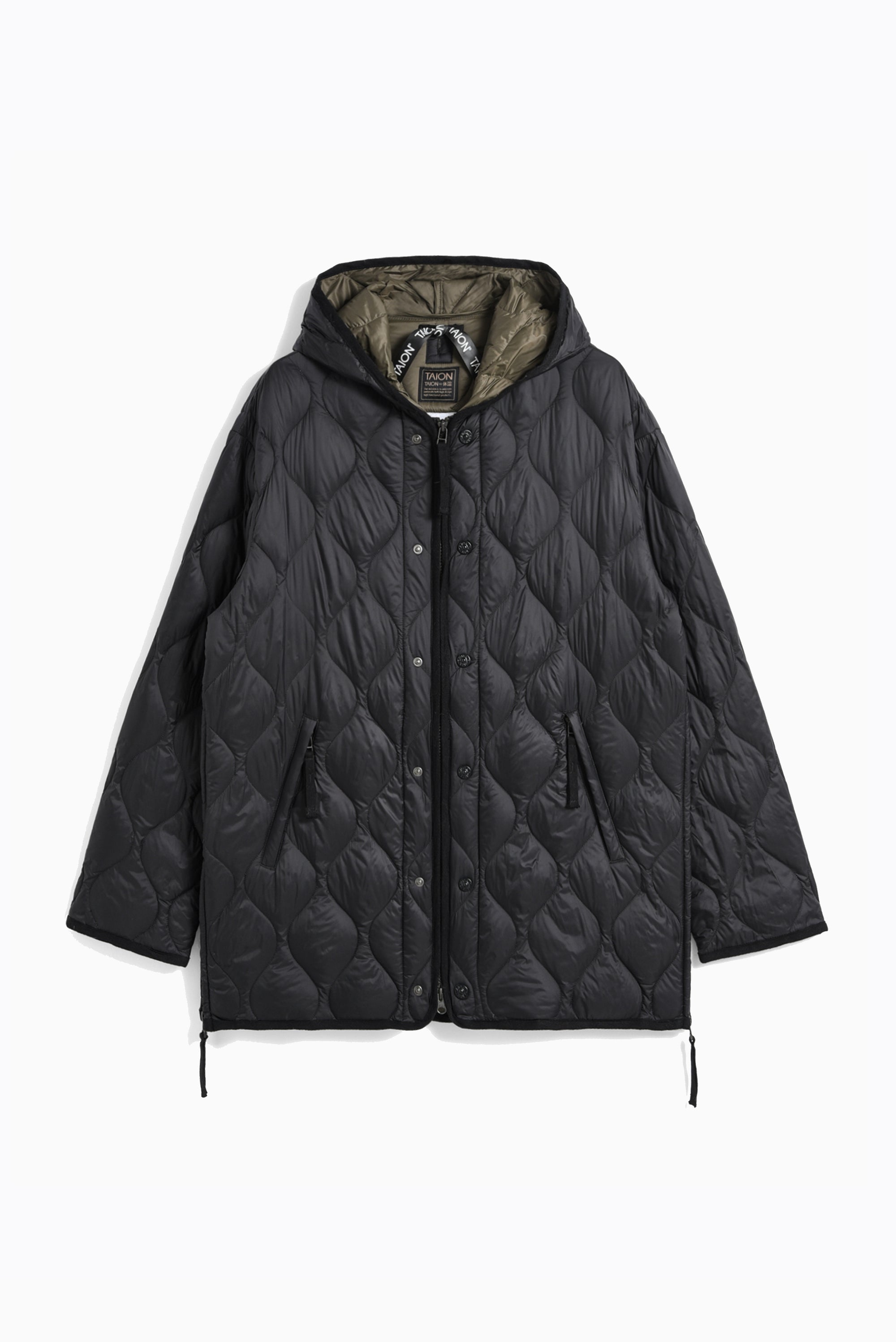 Military M65 Double Zip Down Parka - Black