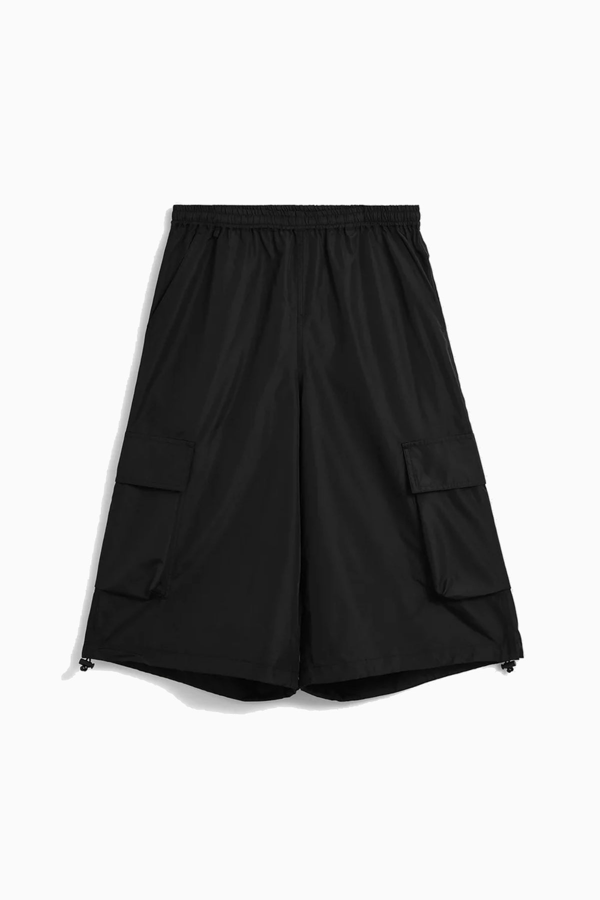 Non-Down Military Knee Length Cargo Shorts - Black