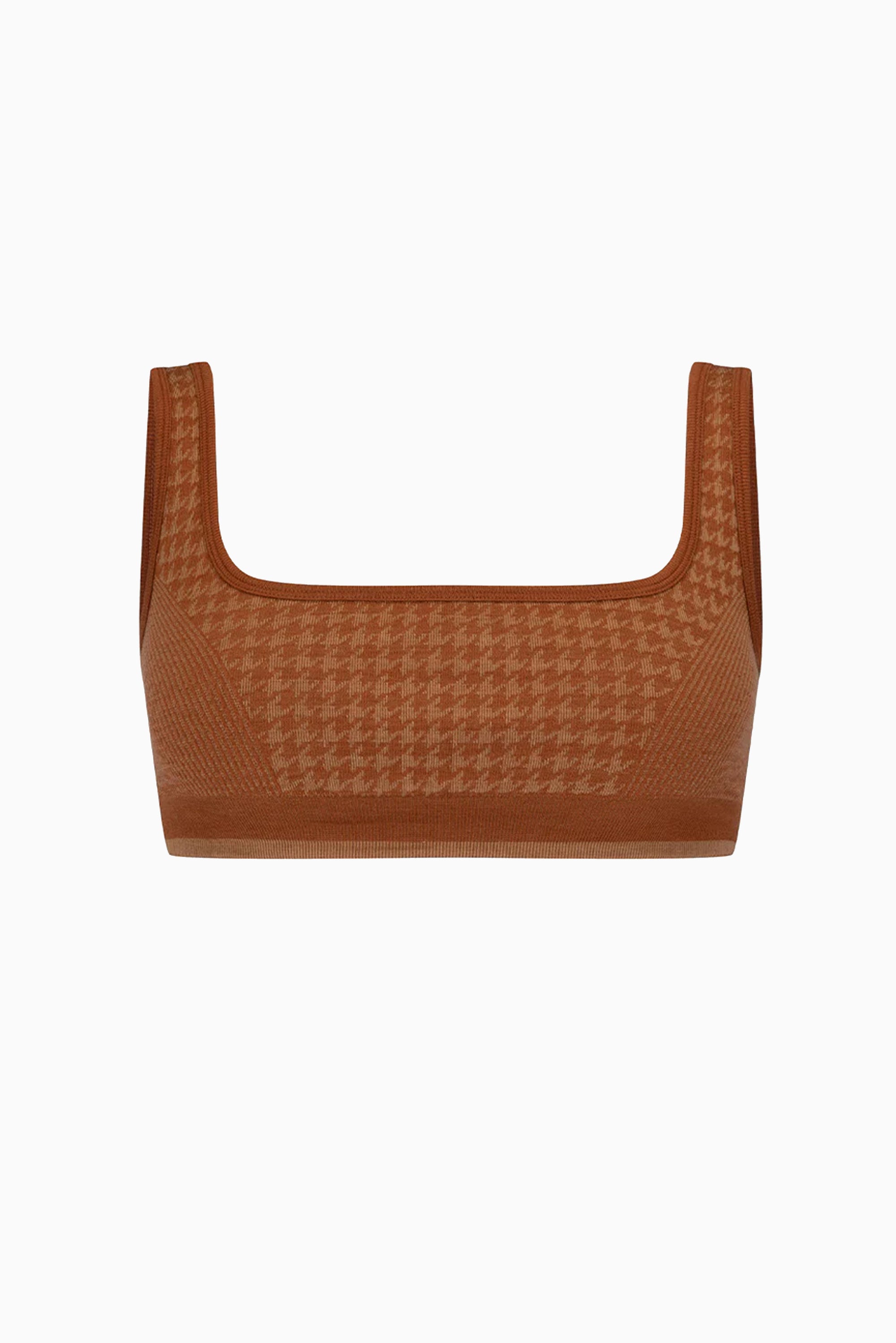 Houndstooth Wool Bralet - Spice