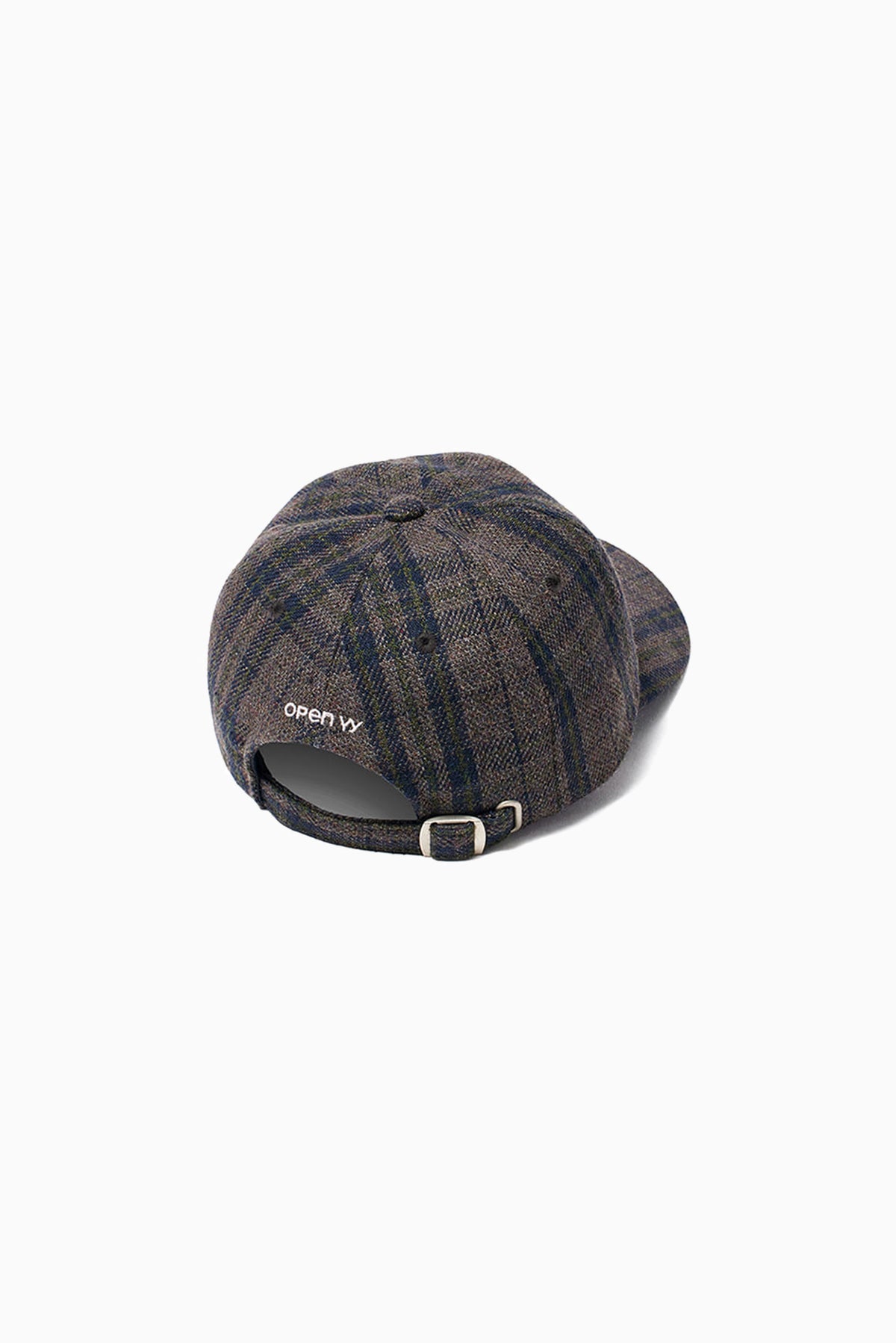 YY Checkered Heart Bone Ball Cap - Brown