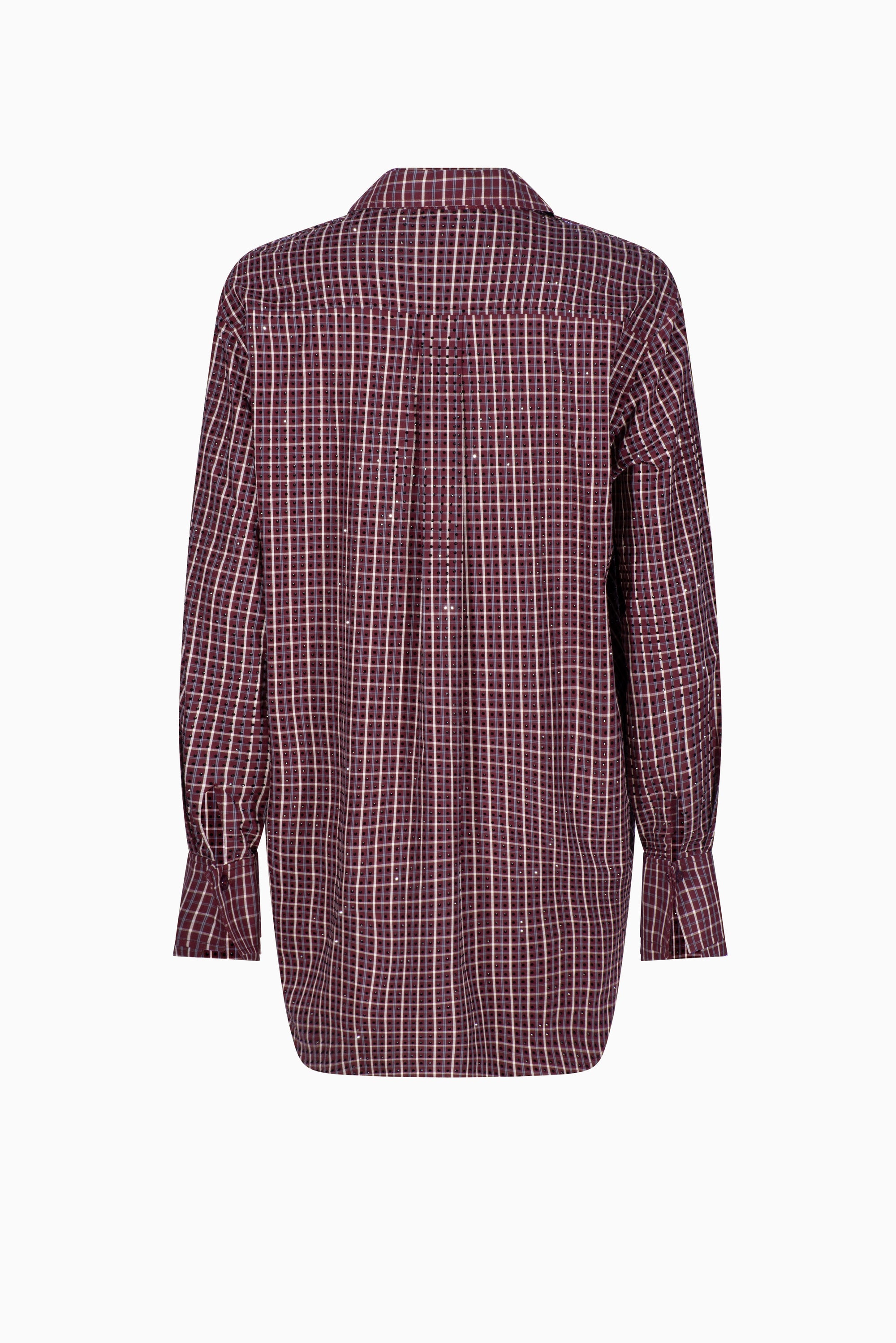 Finlay Shirt - Burgundy Check w/ Rhinestones