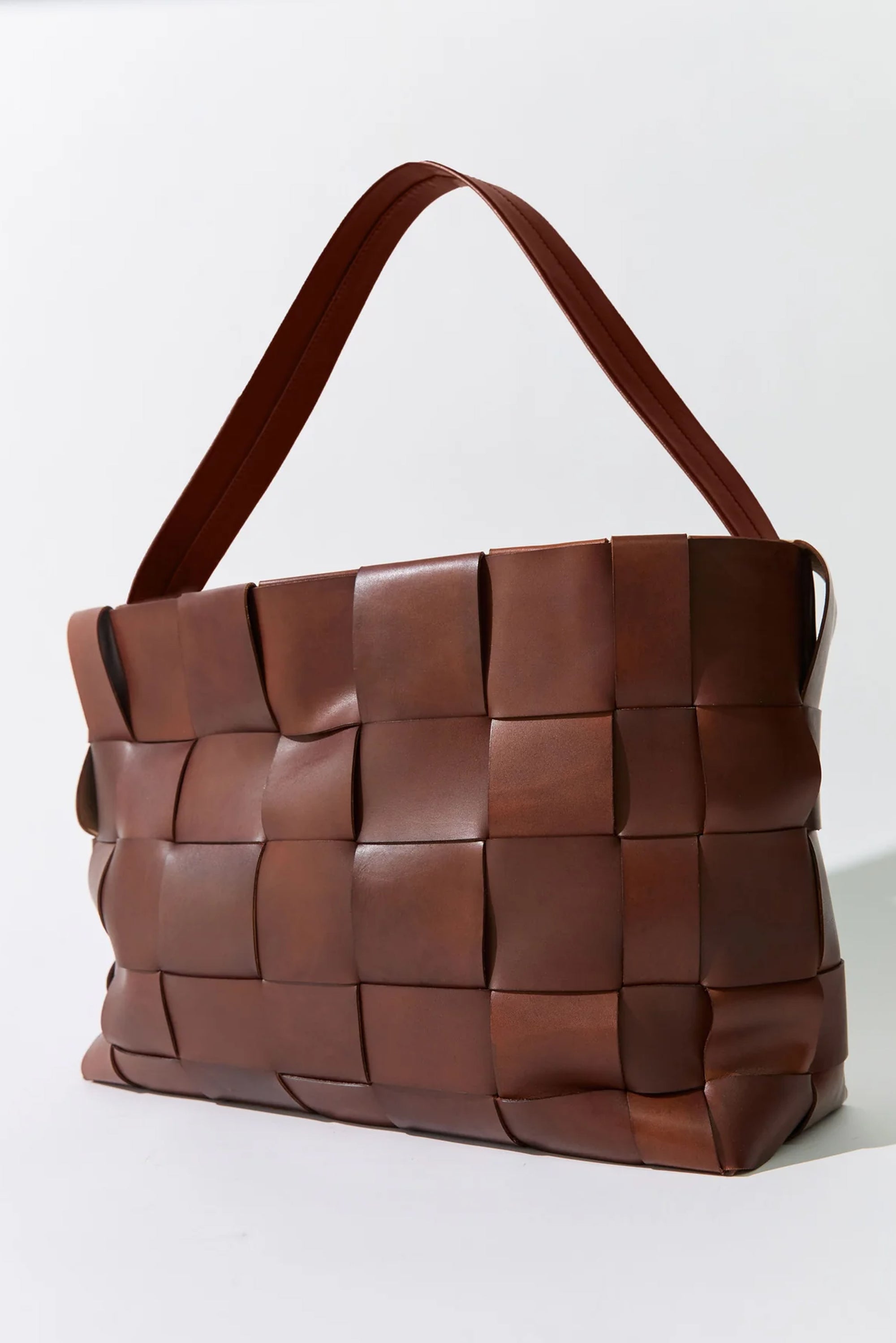 Woven Large Tote - Chestnut