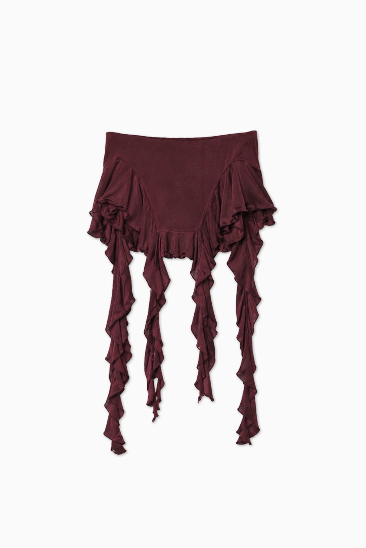 Ritual Ruffle Skort - Deep Burgundy