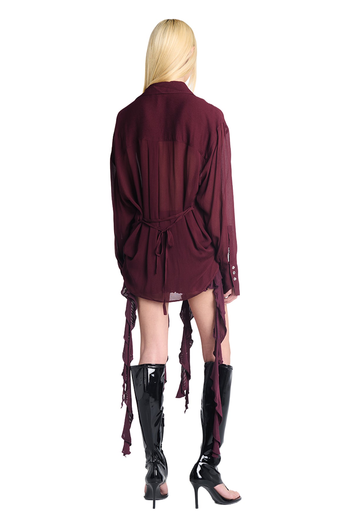 Ritual Ruffle Skort - Deep Burgundy